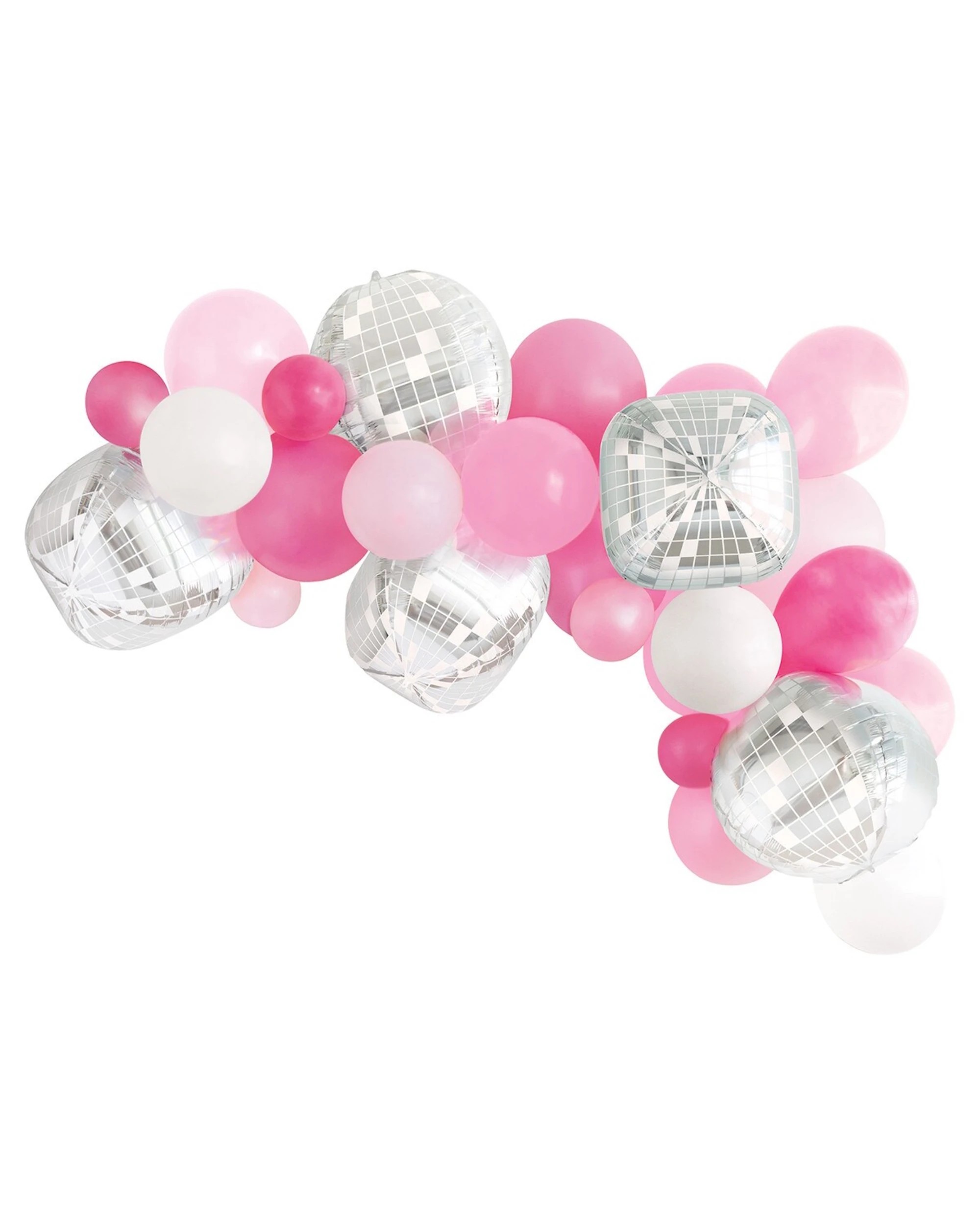 1 Unique Bright and Light Disco Ball Balloon Arch Kit - Pink, 1 of 3