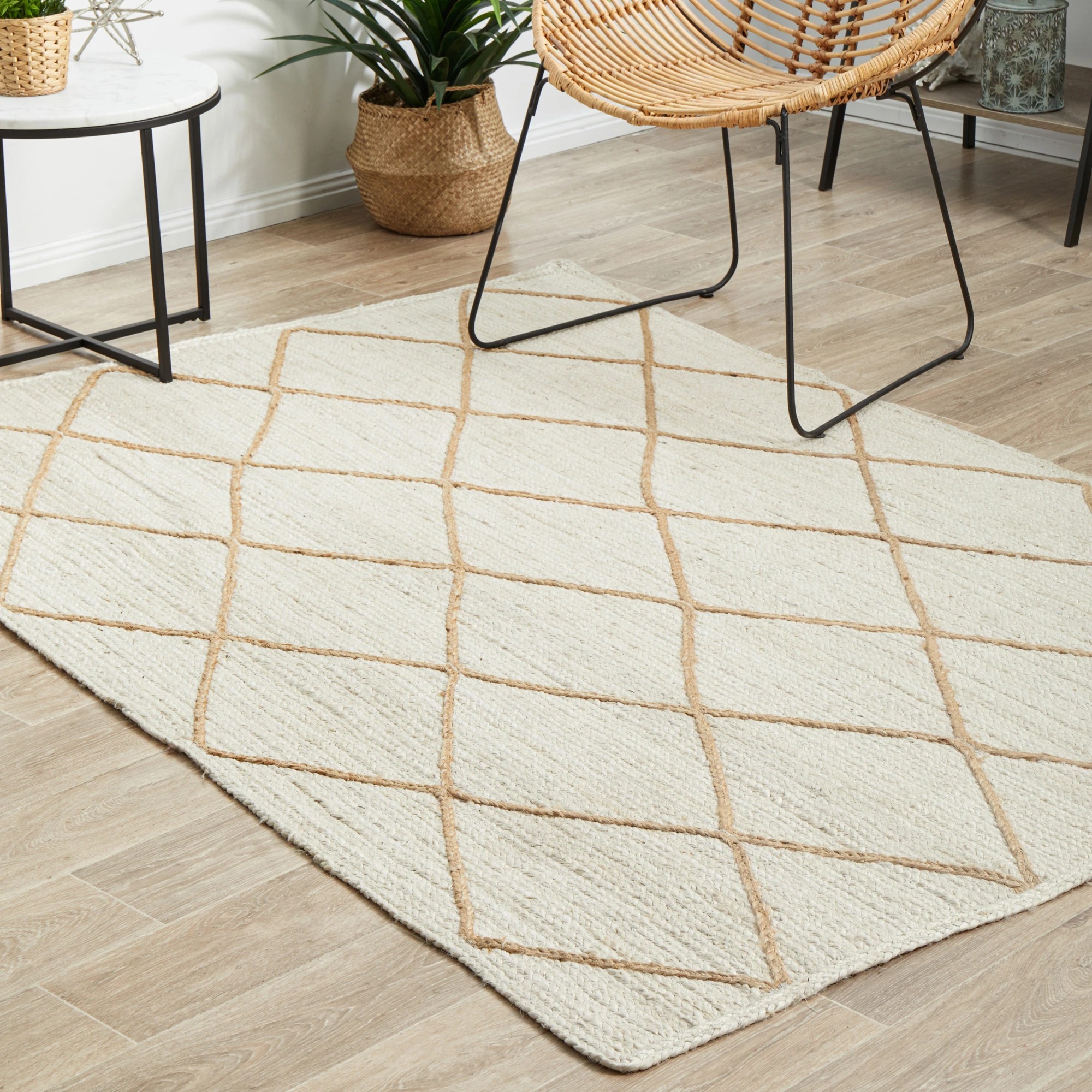 2 Common Ground Rugs Drift 222 220x150cm - Medium Jute Rug - Natural, 2 of 8