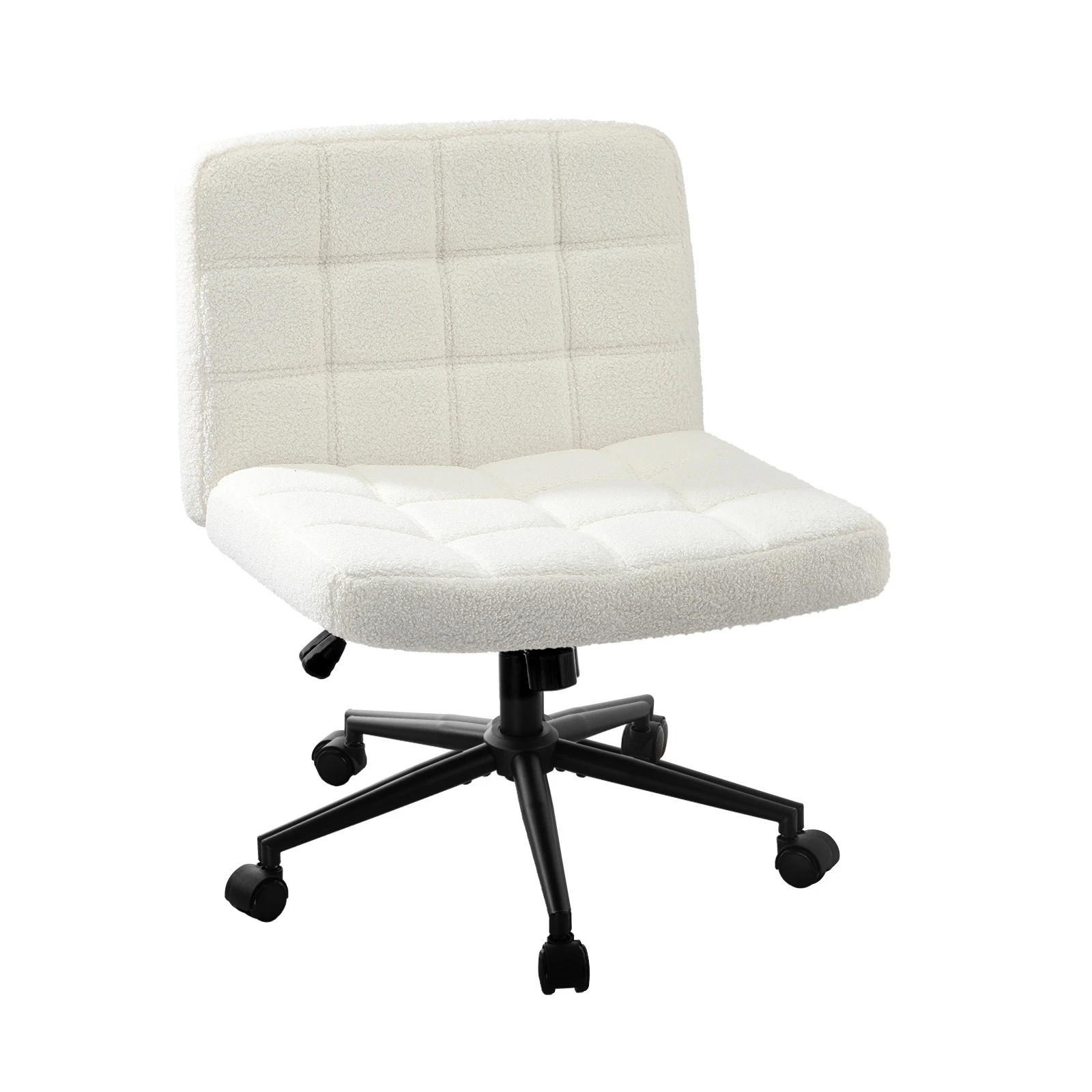 1 Oikiture Armless Office Desk Chair Boucle
 - White, 1 of 10