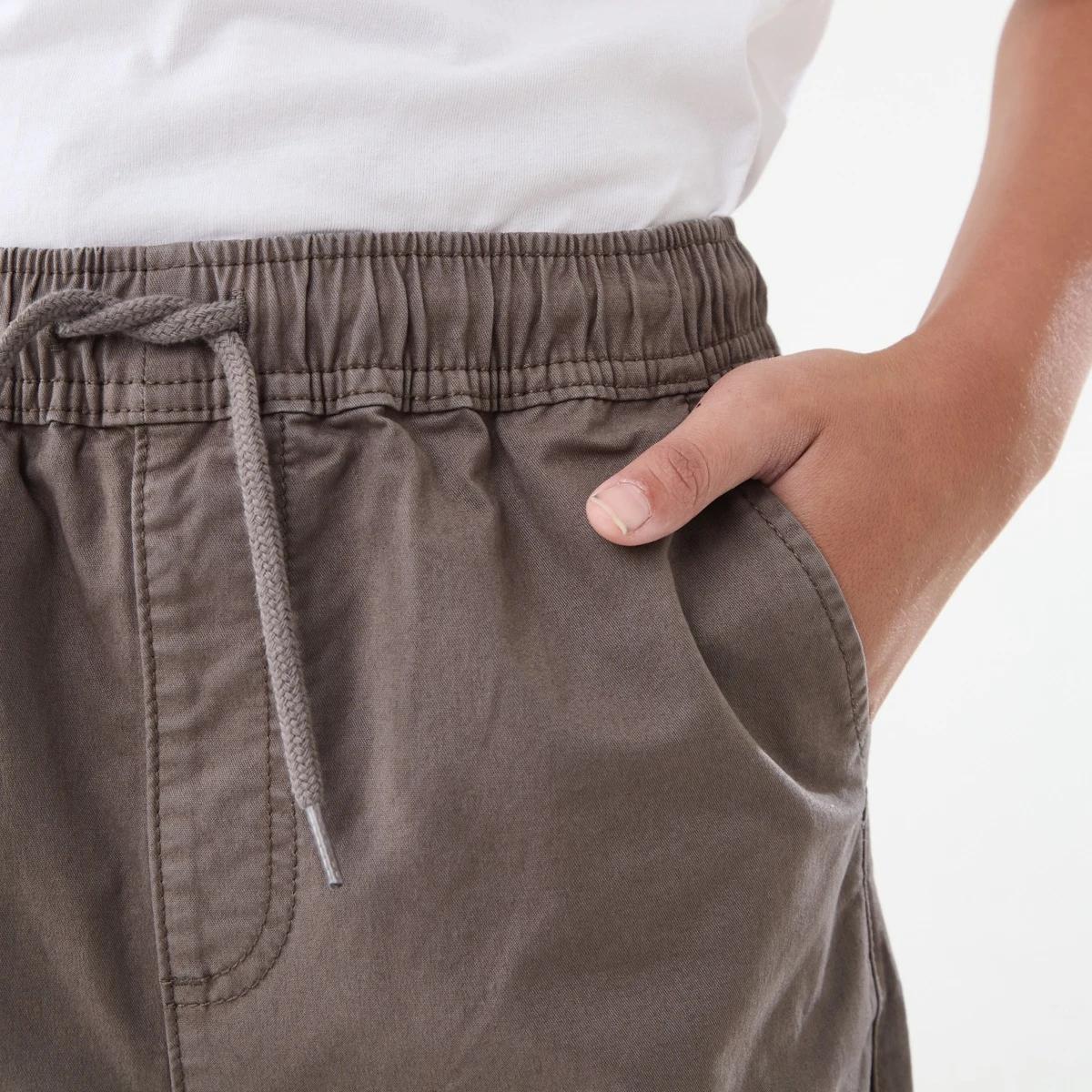 4 Washed Pull On Shorts EAGLE BROWN, 4 of 6