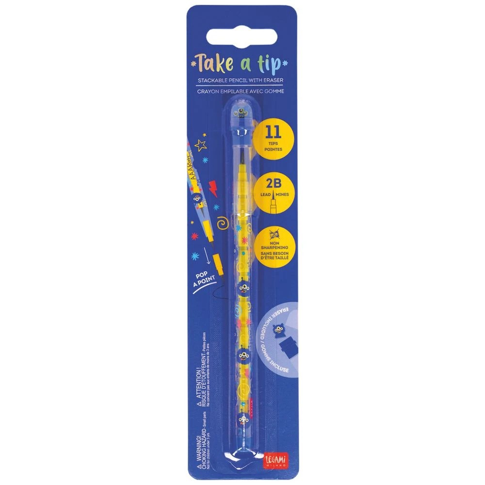 6 Legami Stackable Lead Pencil Monster 11 Tips, 6 of 6