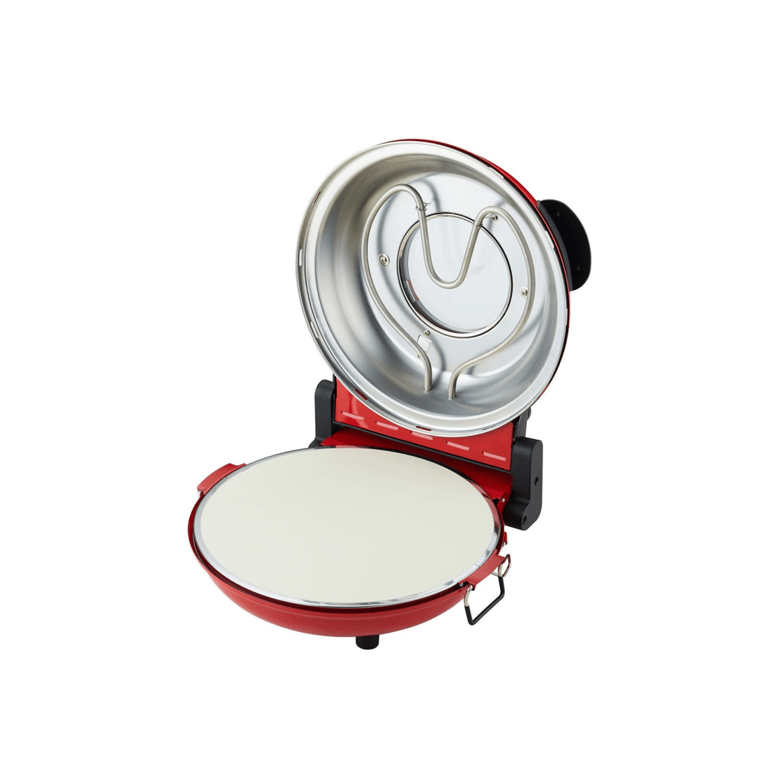 4 Healthy Choice 12-inch Pizza Oven with Thermal Control, Timer, Viewing Window, and Removable Stone - Red, 4 of 4