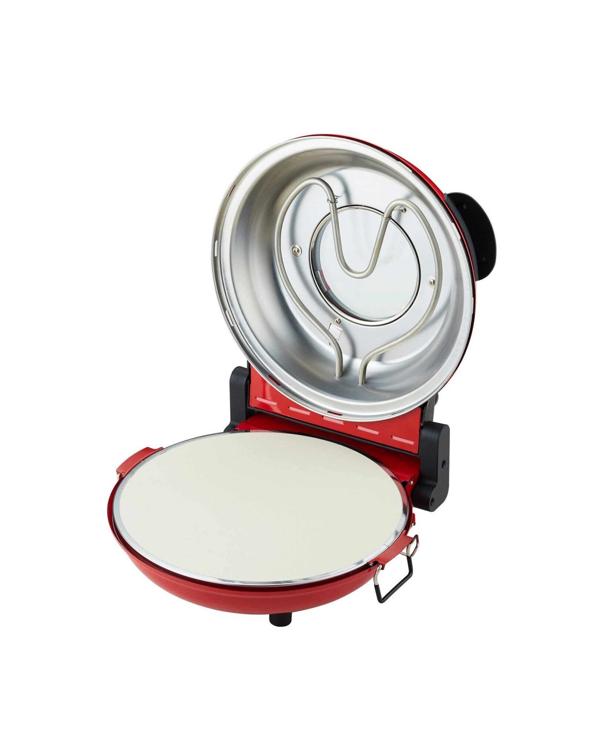 4 Healthy Choice 12-inch Pizza Oven With Thermal Control, Timer, Viewing Window, And Removable Stone - Red, 4 of 4