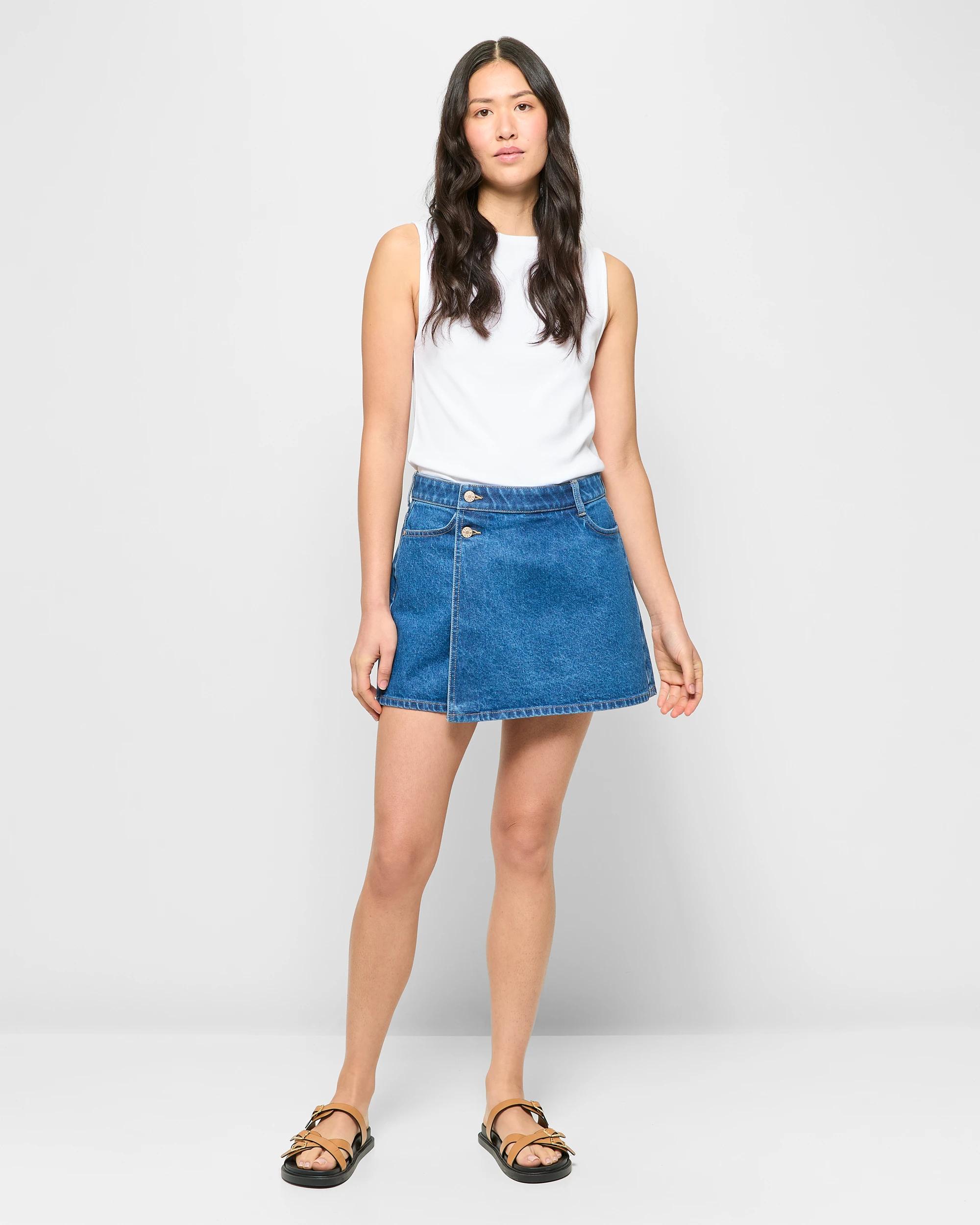 2 Target Denim Skort MEDITERRANEAN BLUE, 2 of 5