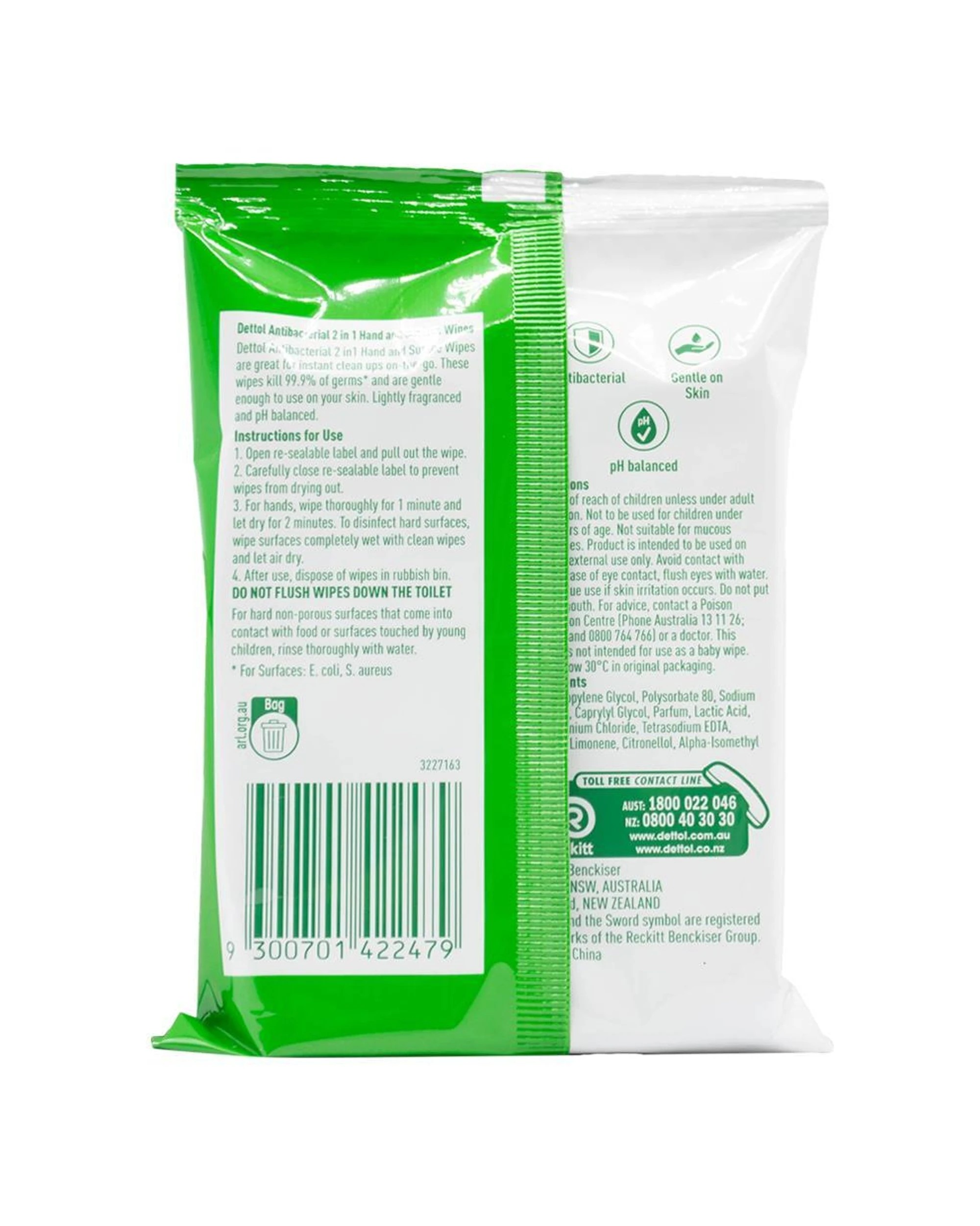 3 Dettol Antibacterial Hand And Surface Wipes 300 Pack Dermatology - Multi, 3 of 3