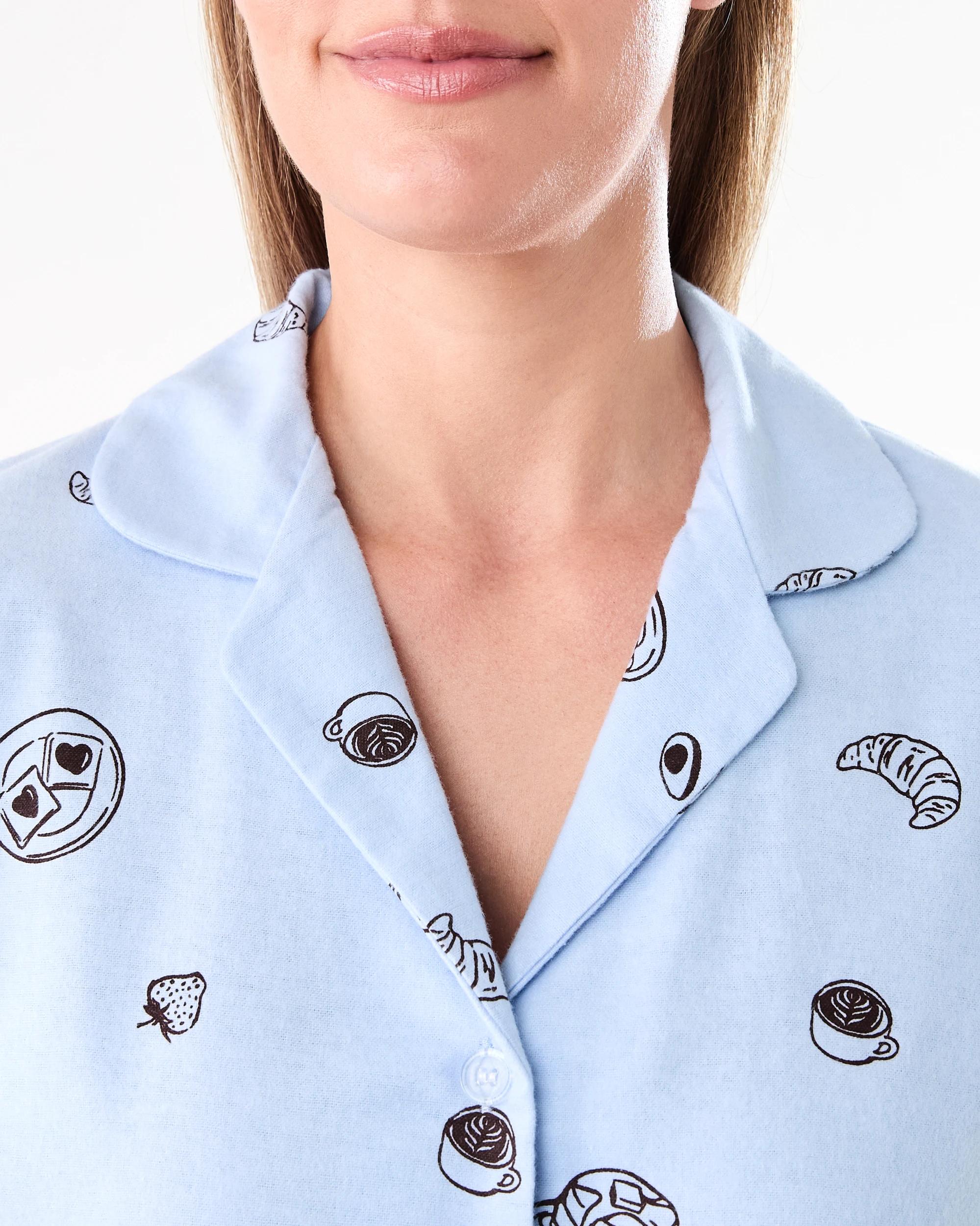 5 Cotton Print Flannel Pyjama Set Breakfast, 5 of 7