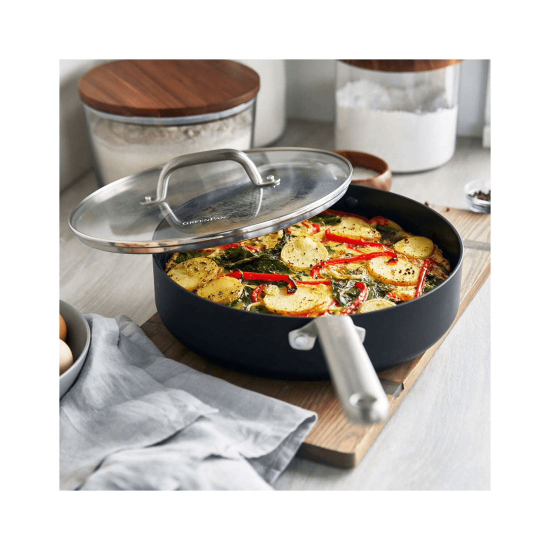 2 Greenpan Omega Series Covered Non Stick Skillet 28cm/4.24l Home Kitchen Cookware
 - Black, 2 of 9