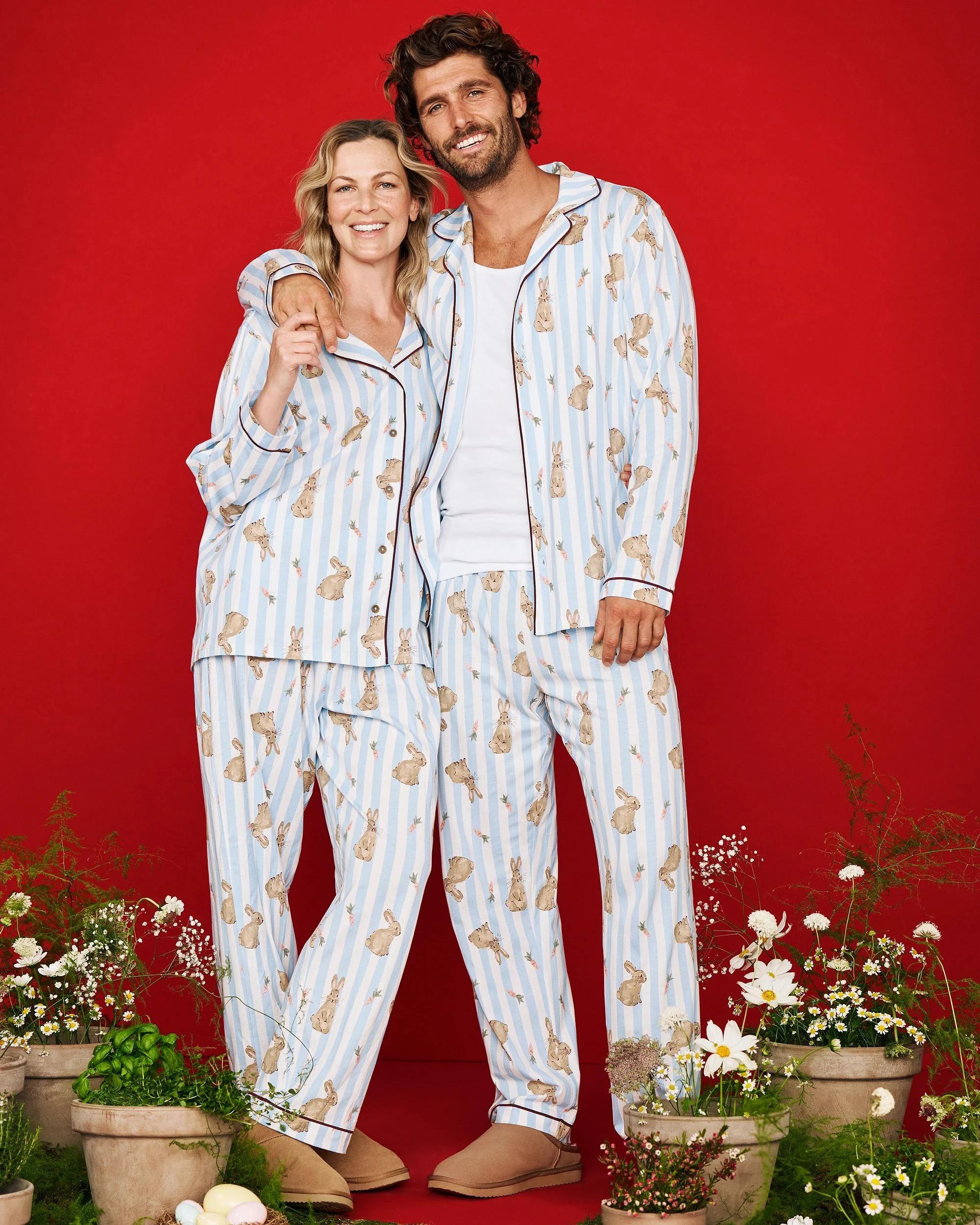 8 Target Man Family Matching Australian Cotton Easter Mens Pyjama Set - Bunny Stripe BUNNY STRIPE, 8 of 8