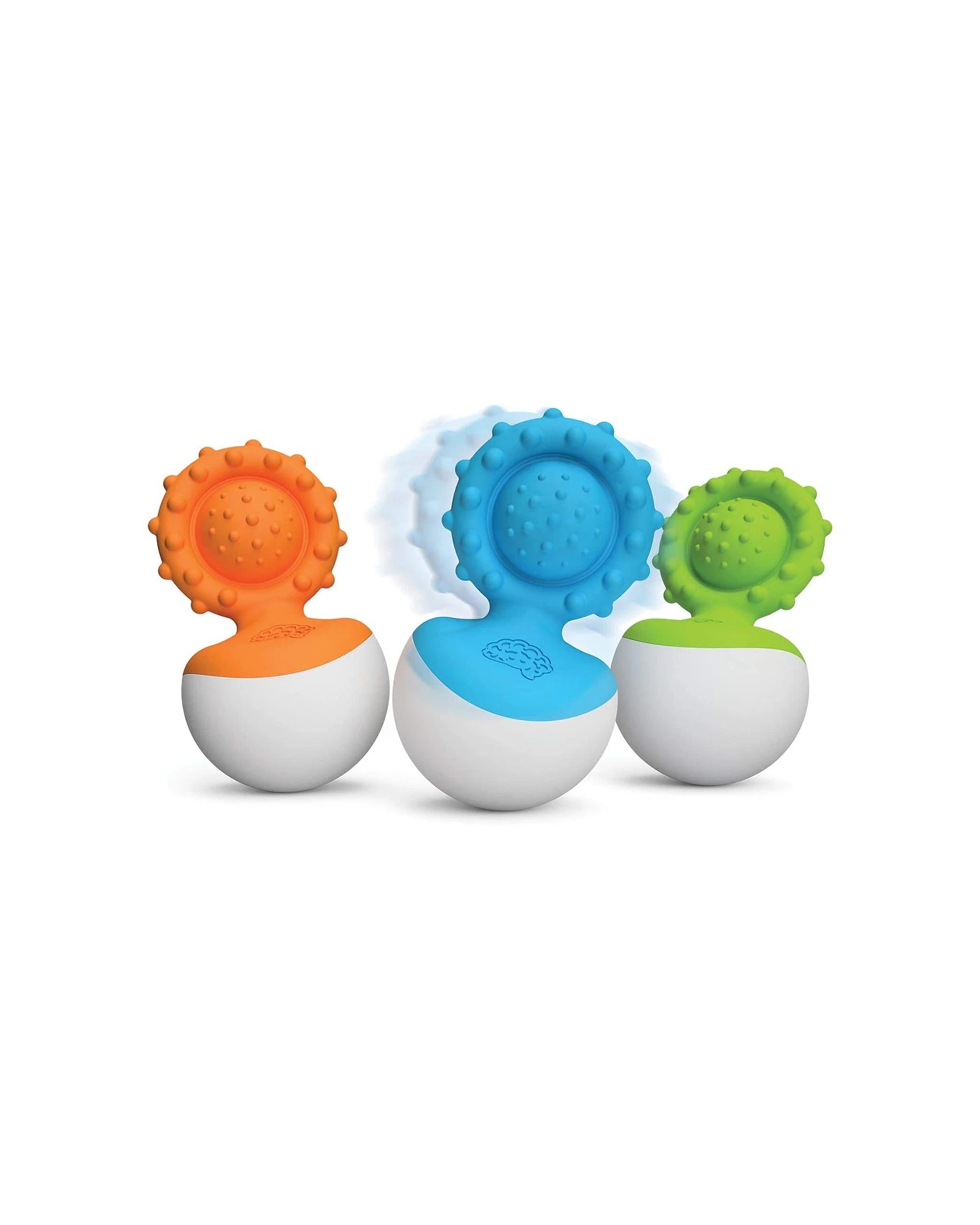 2 Fat Brain Toy Co Dimpl Wobbl Sensory Toy Wobbly Silicone Button - Orange, 2 of 5