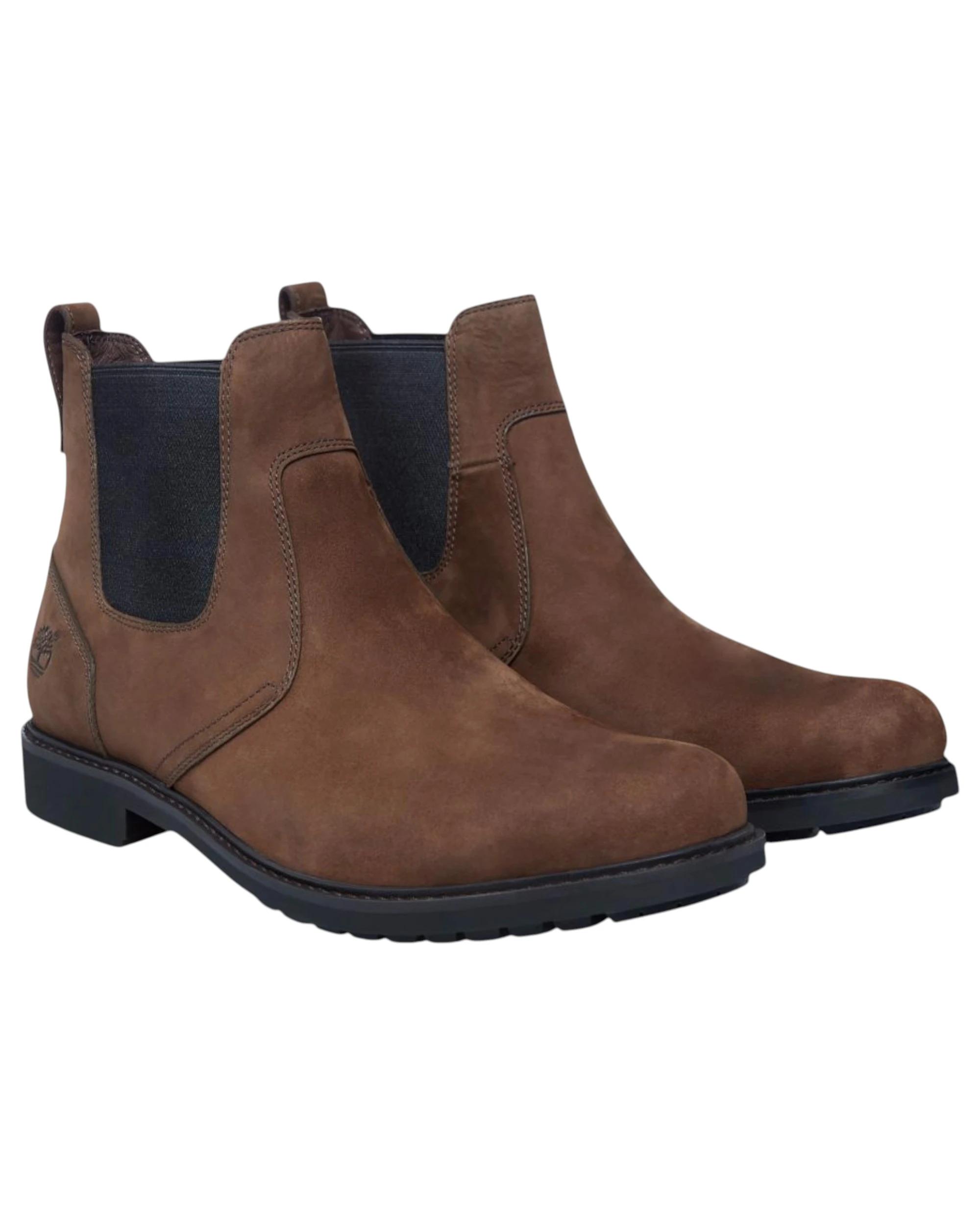3 Timberland Mens Stormbucks Mid Chelsea Slip On Brown Boot BROWN, 3 of 5