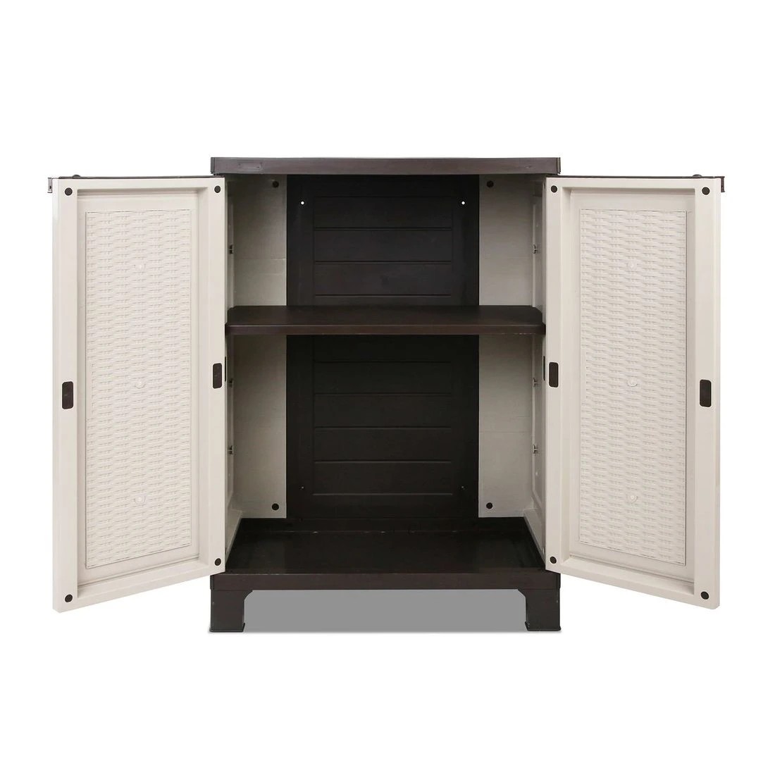 5 Gardeon Outdoor Storage Cabinet Box 92cm Lockable Cupboard Sheds Adjustable - Beige, 5 of 10