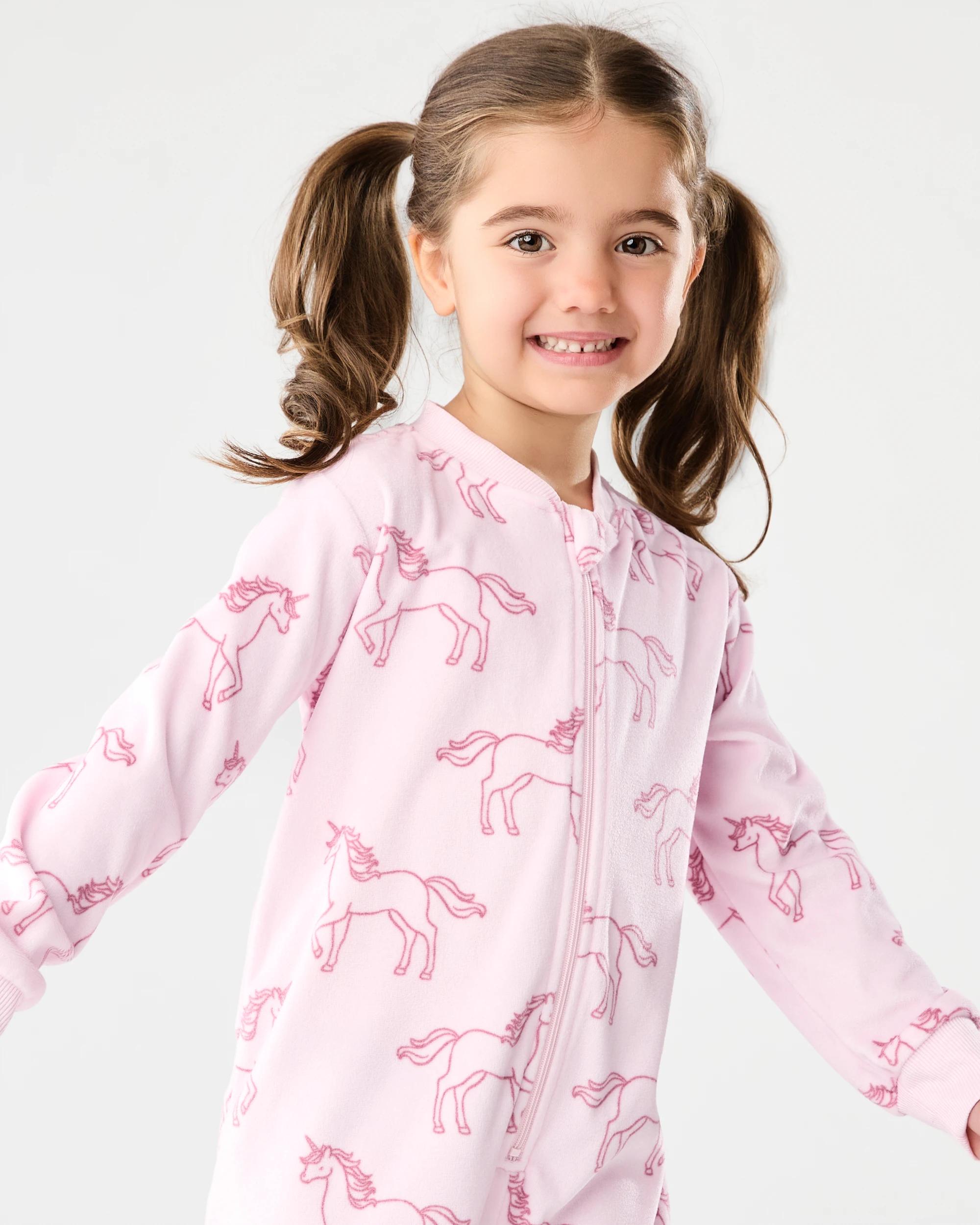 3 Fleece All-in-One Sleepsuit Pnk Unicrn, 3 of 8