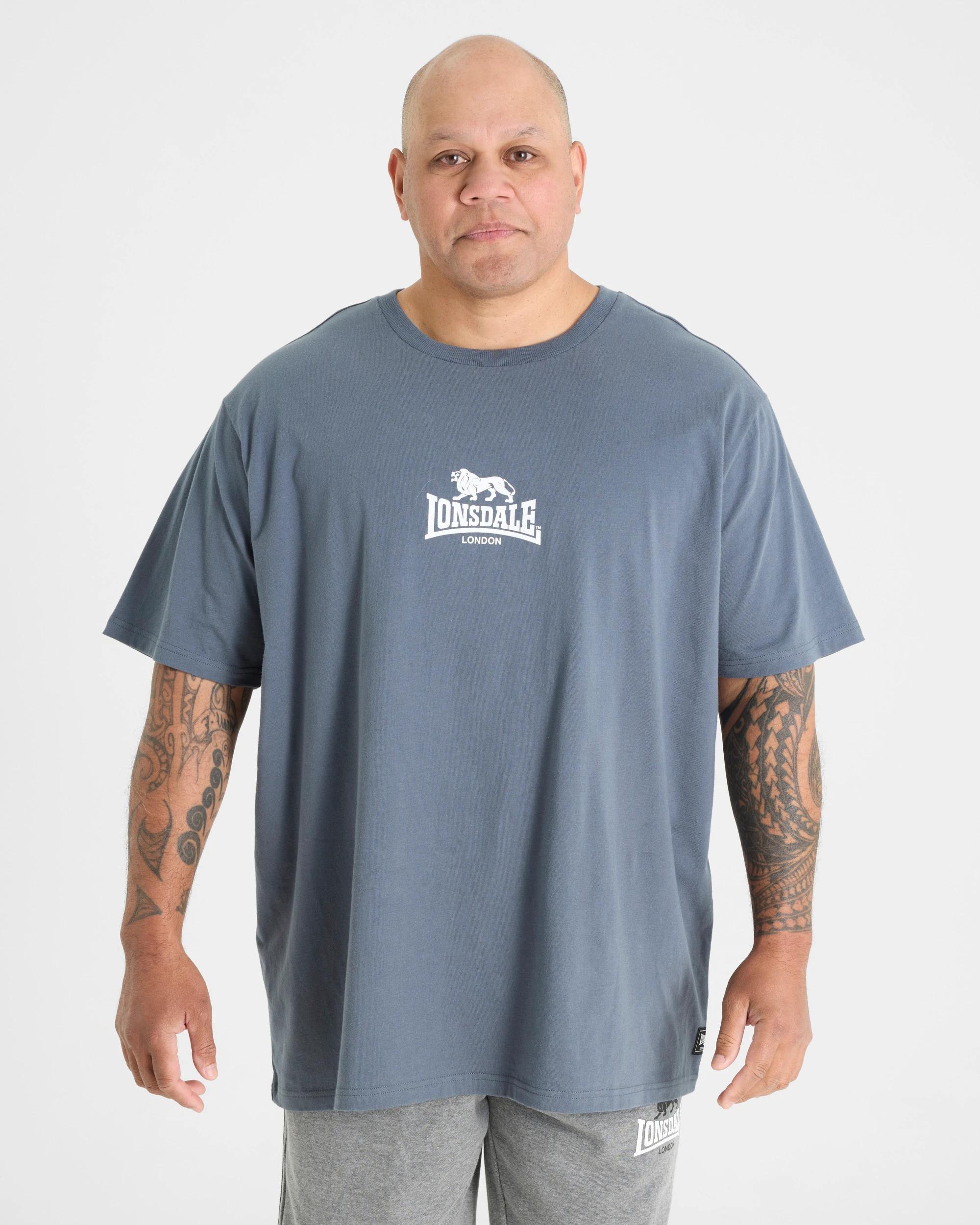 4 Lonsdale London Varsity Active Plus Short Sleeve T-shirt BLUE, 4 of 5