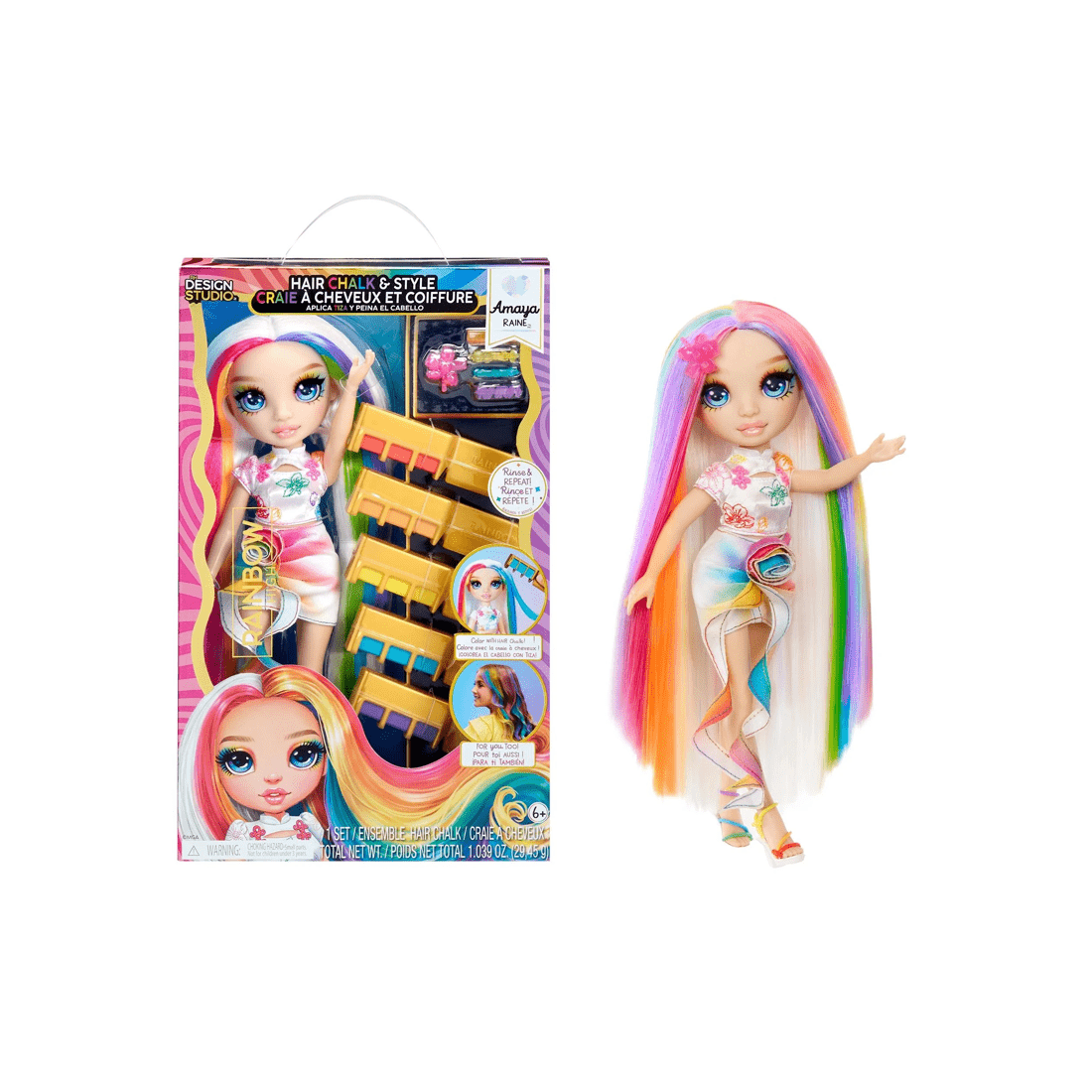 2 Rainbow High Hair Chalk & Style Doll- Amaya - Multi, 2 of 6