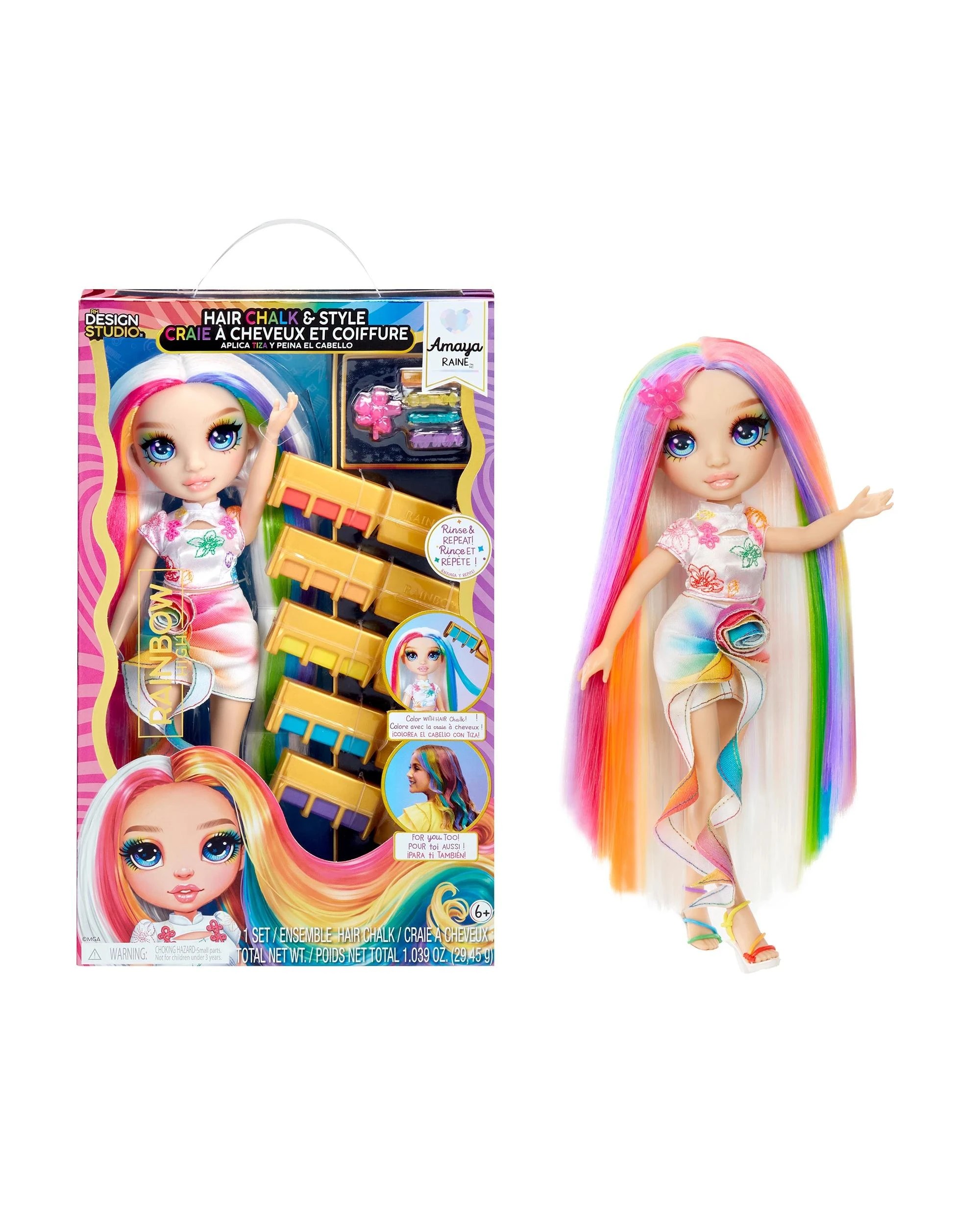 2 Rainbow High Hair Chalk & Style Doll- Amaya - Multi, 2 of 6