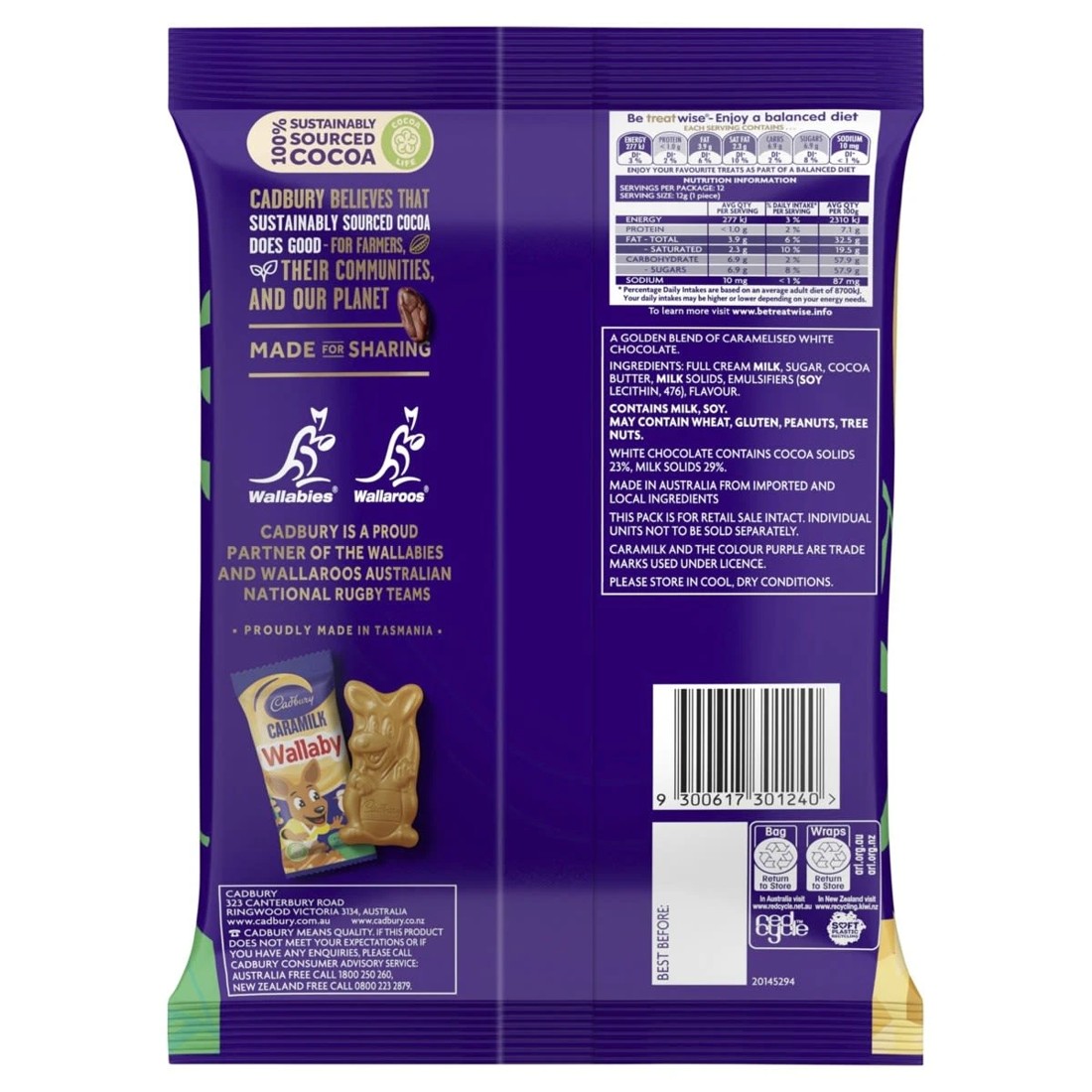 2 12 Piece Cadbury Caramilk Wallaby Chocolate 144g, 2 of 4
