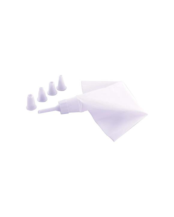 Avanti Reusable Icing Piping Bag Set With 5 Cake Decorating Nozzles For Baking - White