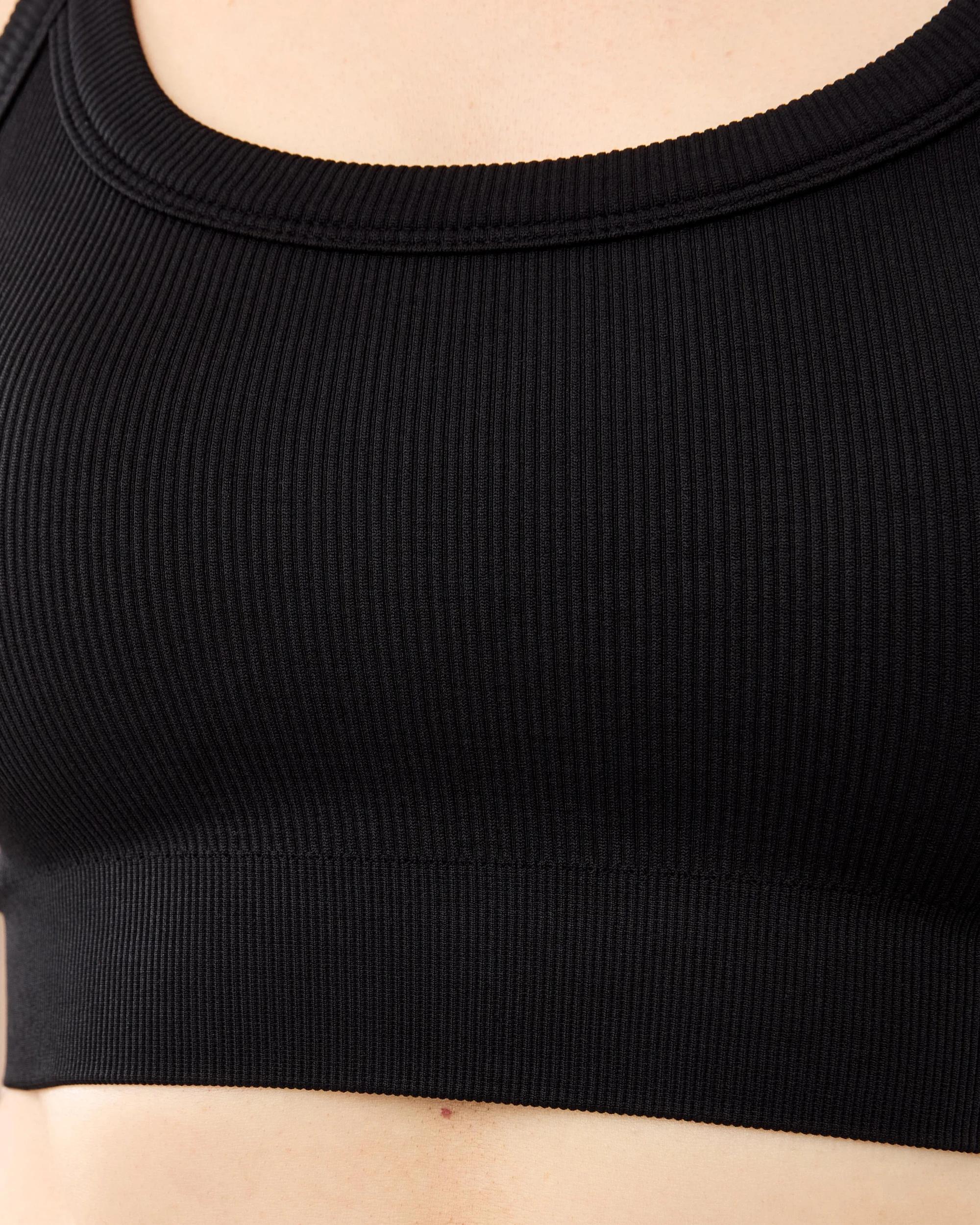 6 Active Womens Seamfree Support Crop Top Black, 6 of 8