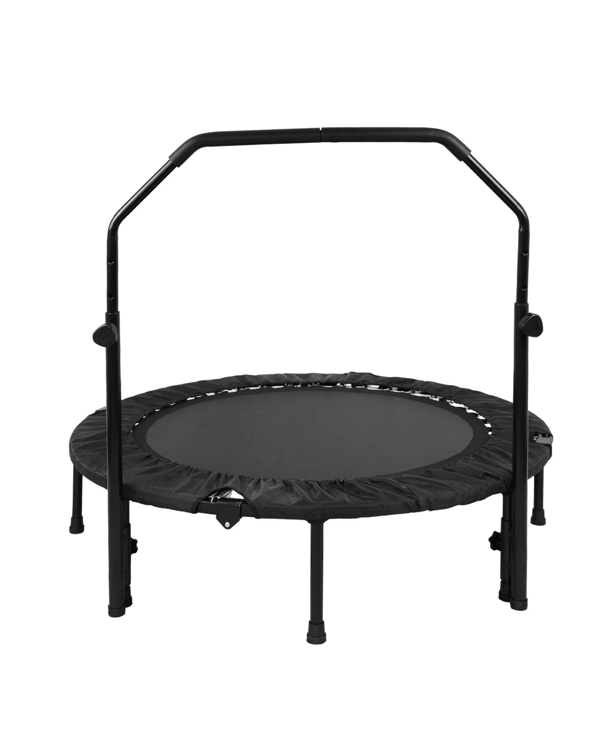 2 Advwin 48" Mini Trampoline Rebounder Max Load 200KG with Adjustable Foam Handle Suitable for Adult and Kids Black, 2 of 7