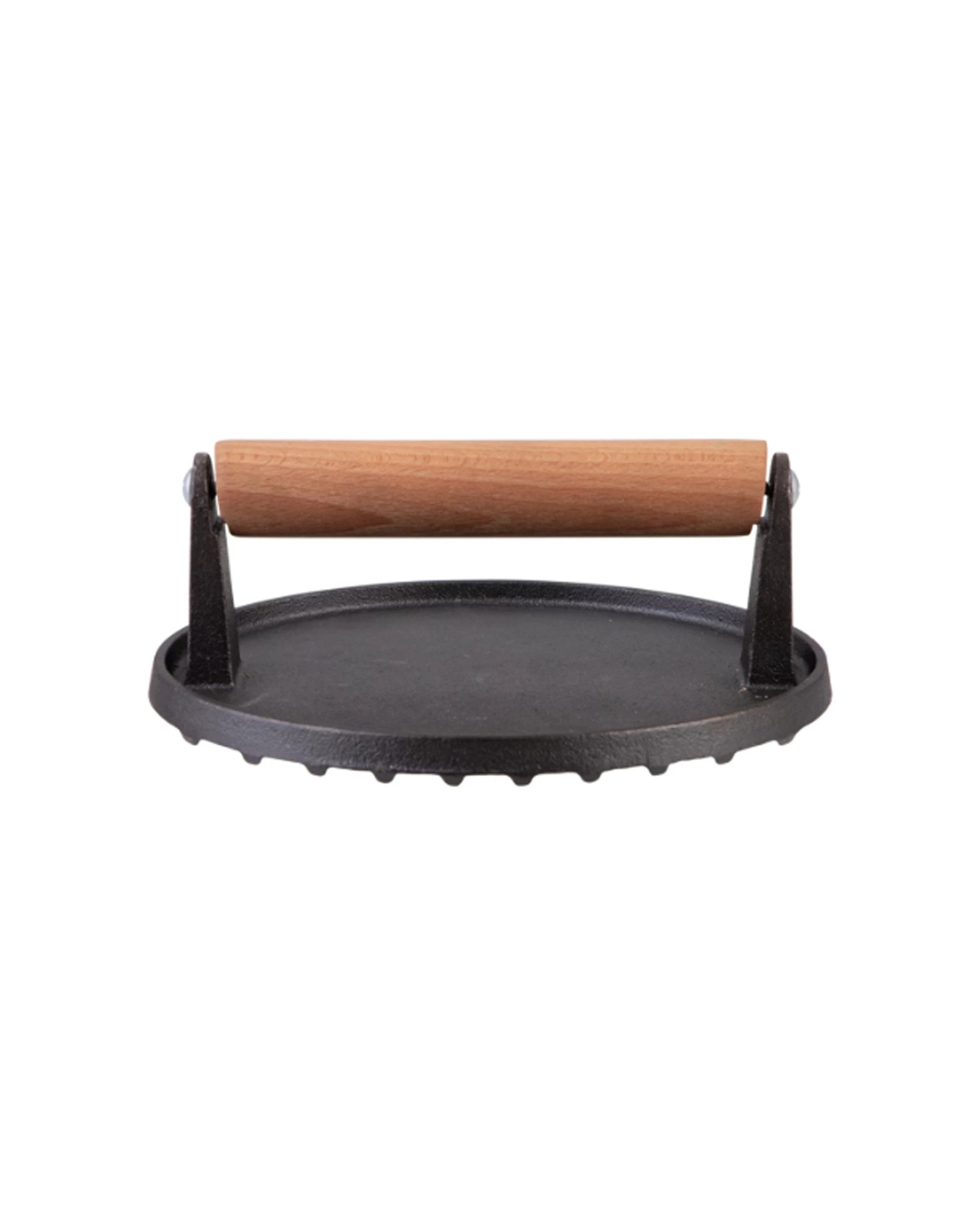 1 Urban Grill Cast Iron Grill Press Heavy Duty Wooden Handle 17.5cm - Black, 1 of 1