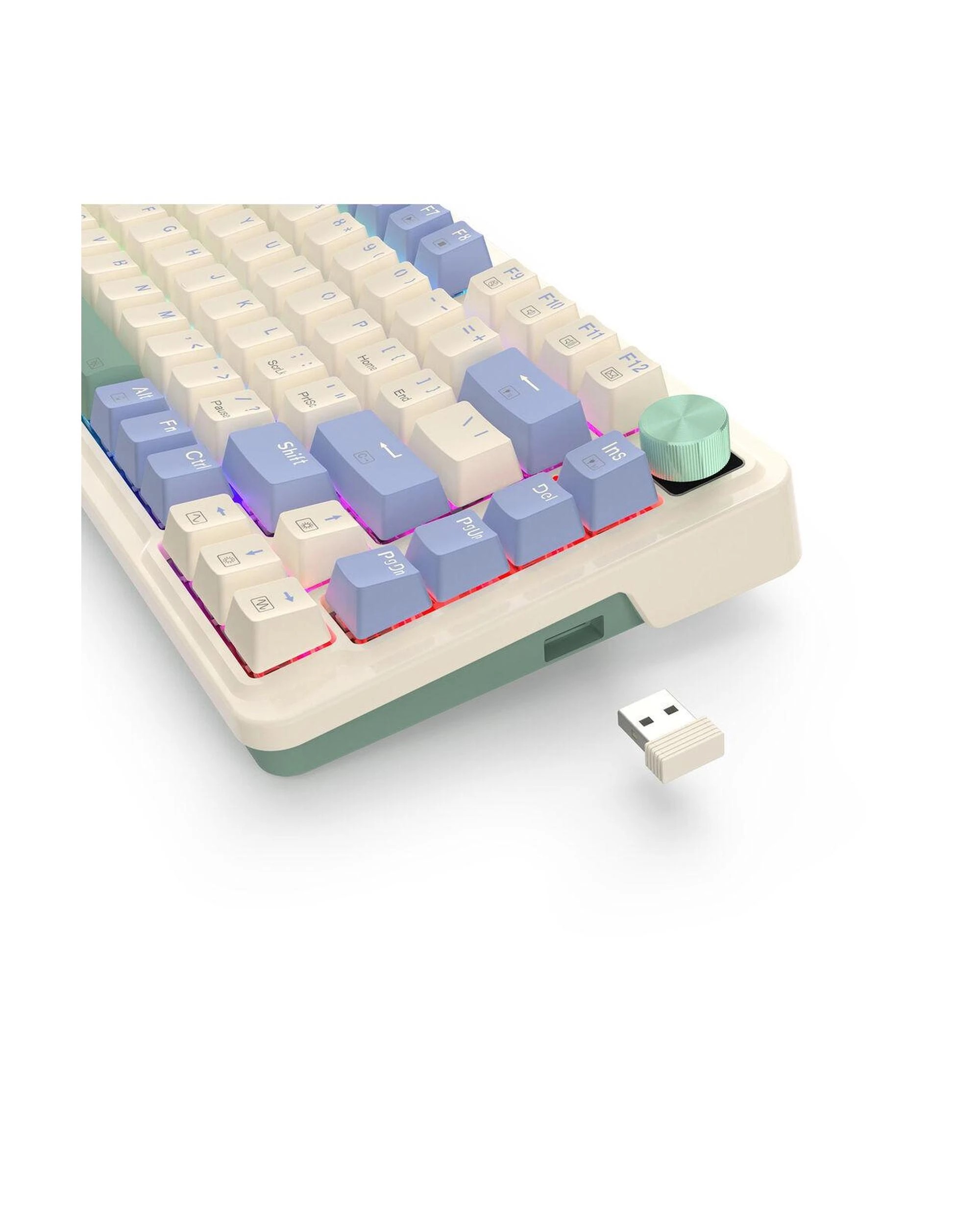 8 Redragon K673CPG RGB Pro White 75% Gasket Wireless Mechanical Keyboard, 8 of 9