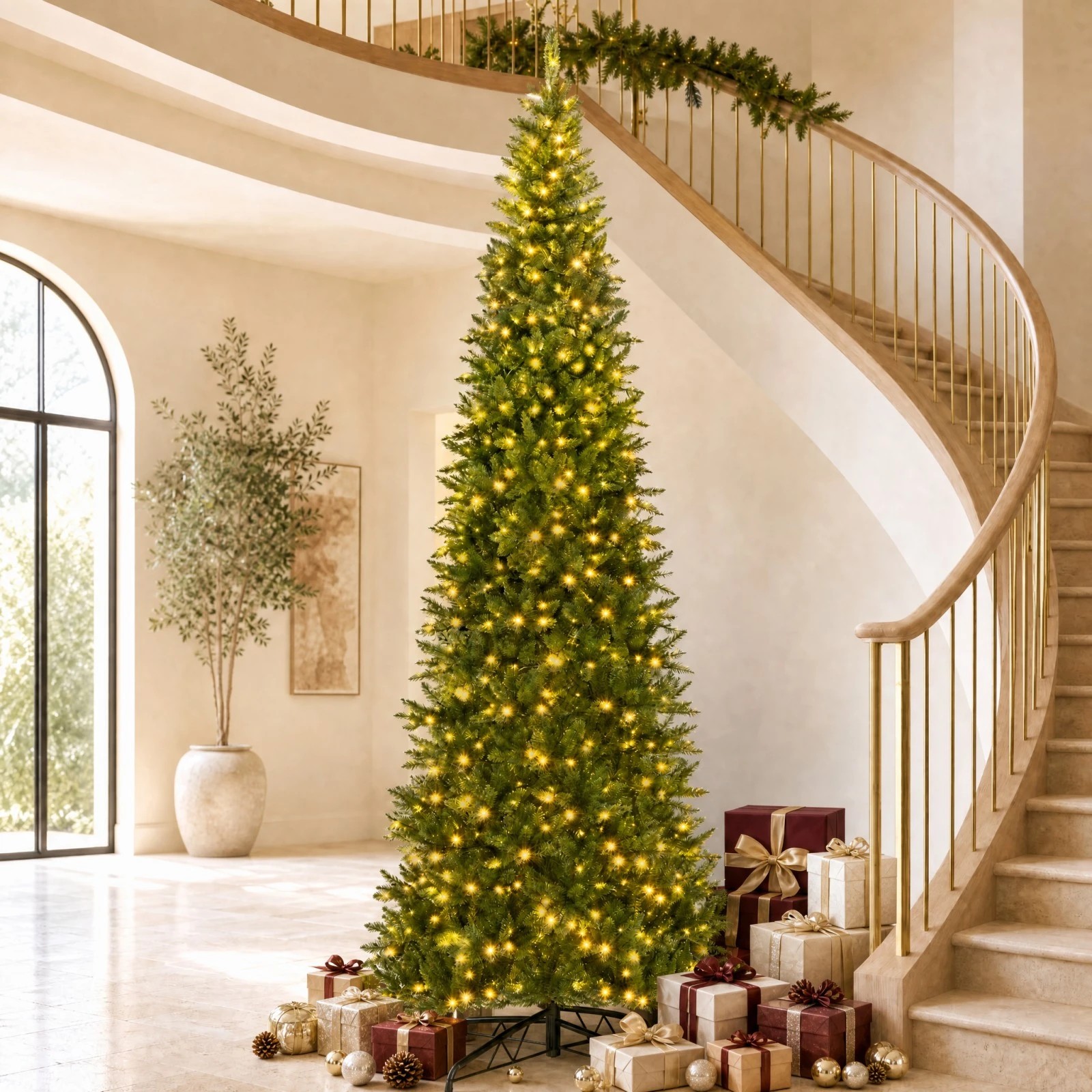 4 Costway 3.6M Artificial Christmas Tree w/800 LEDs Hinged Xmas Decoration Tree, 4 of 6