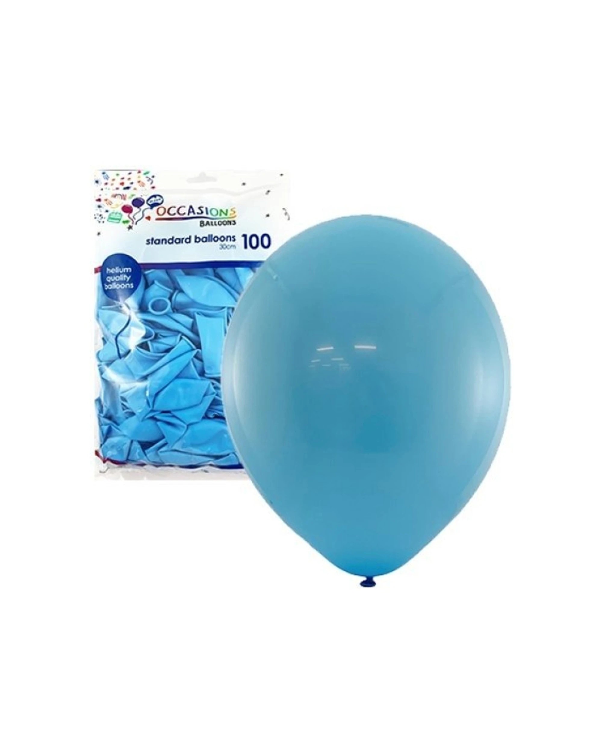 1 Alpen 100pc Latex Balloons Event Decoration Metallic 30cm Standard Light - Blue, 1 of 1