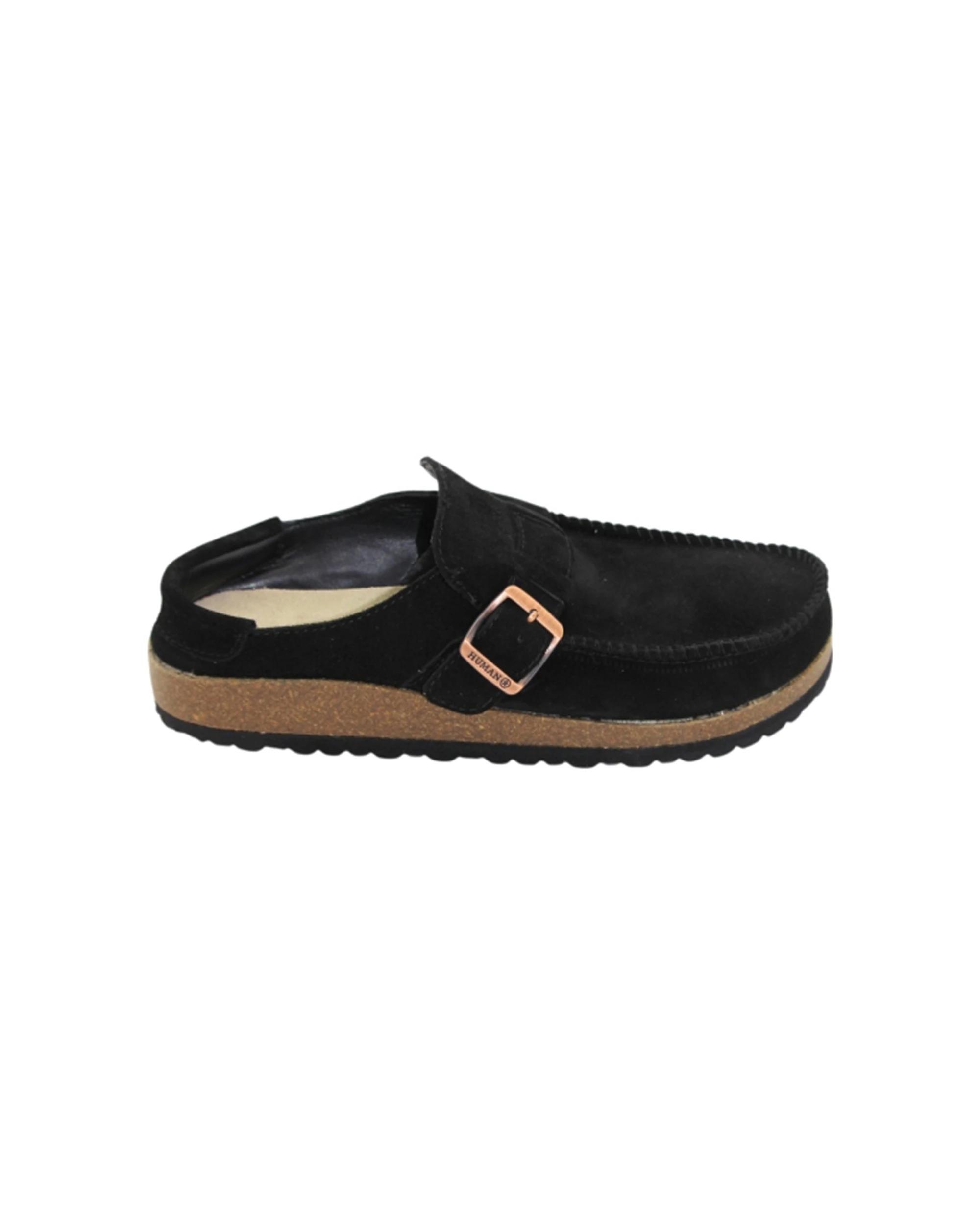 1 Human Shoes Winnie Women's Moccasin Slip-ons Moulded Sole Black Suede BLACK SUEDE, 1 of 4
