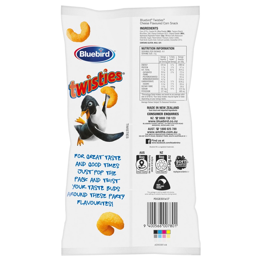 2 Bluebird Twisties Cheese 120g, 2 of 2