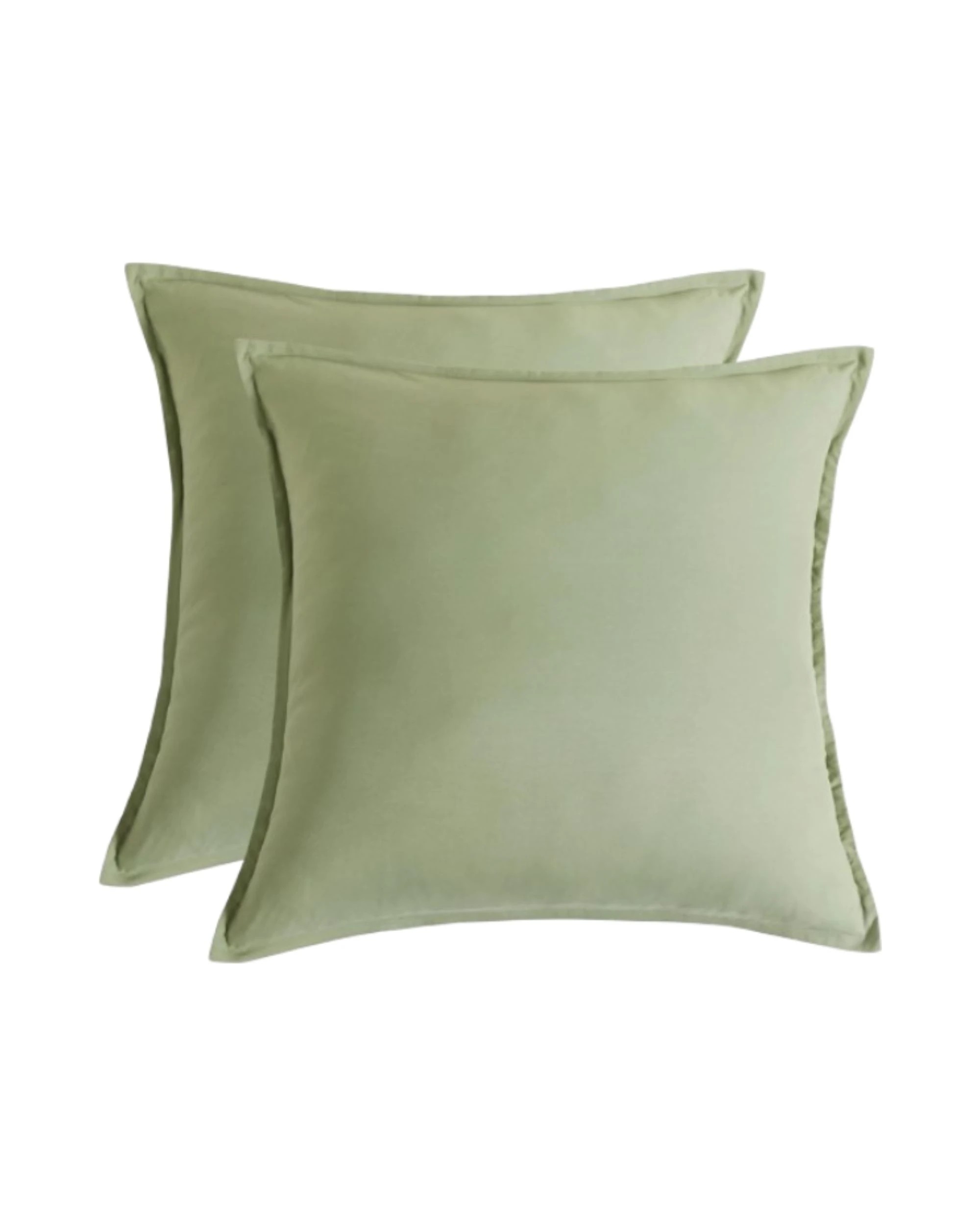 1 CleverPolly 2-Pack Vintage Washed Microfibre European Pillowcases - Eucalypt, 1 of 1