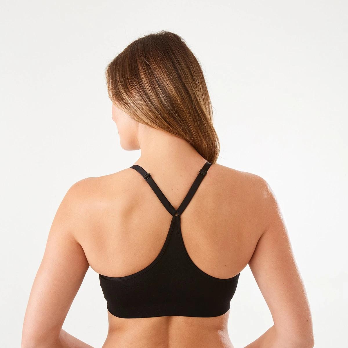 6 2 Pack Wirefree Racerback T-shirt Bra SOFT CLAY, BLACK, 6 of 9