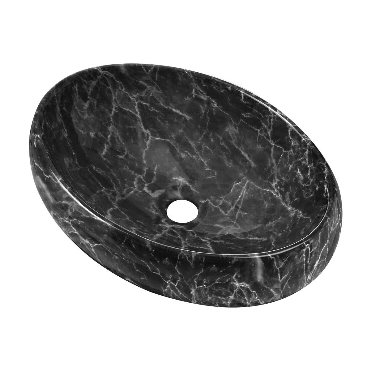1 LUXSUITE Bathroom Vanity Sink Washing Basin Oval Vessel Above Counter Hand Wash Bowl Toilet Bath Ceramic Countertop, 1 of 4