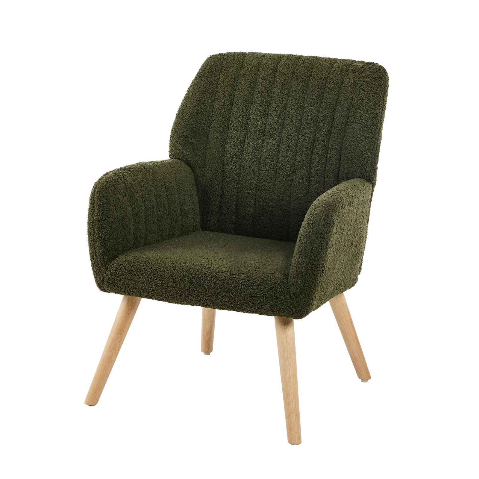 9 Oikiture Armchair Lounge Sofa Chair Sherpa Accent Chairs Armchairs Couches - Green, 9 of 10