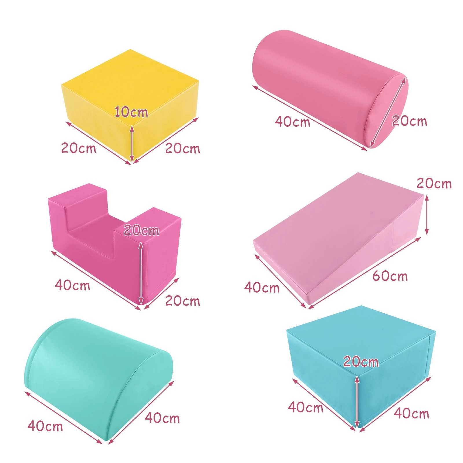 2 Costway 6PCS Soft Foam Blocks Climb & Crawl Playset, 2 of 2