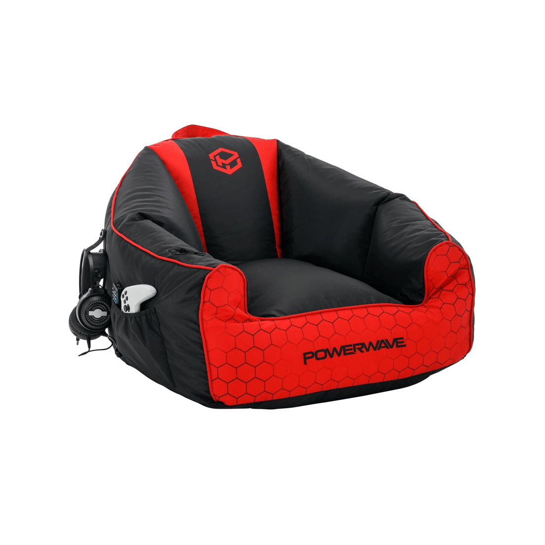 1 Powerwave PUFF Gaming Bean Bag Chair - Red, 1 of 7