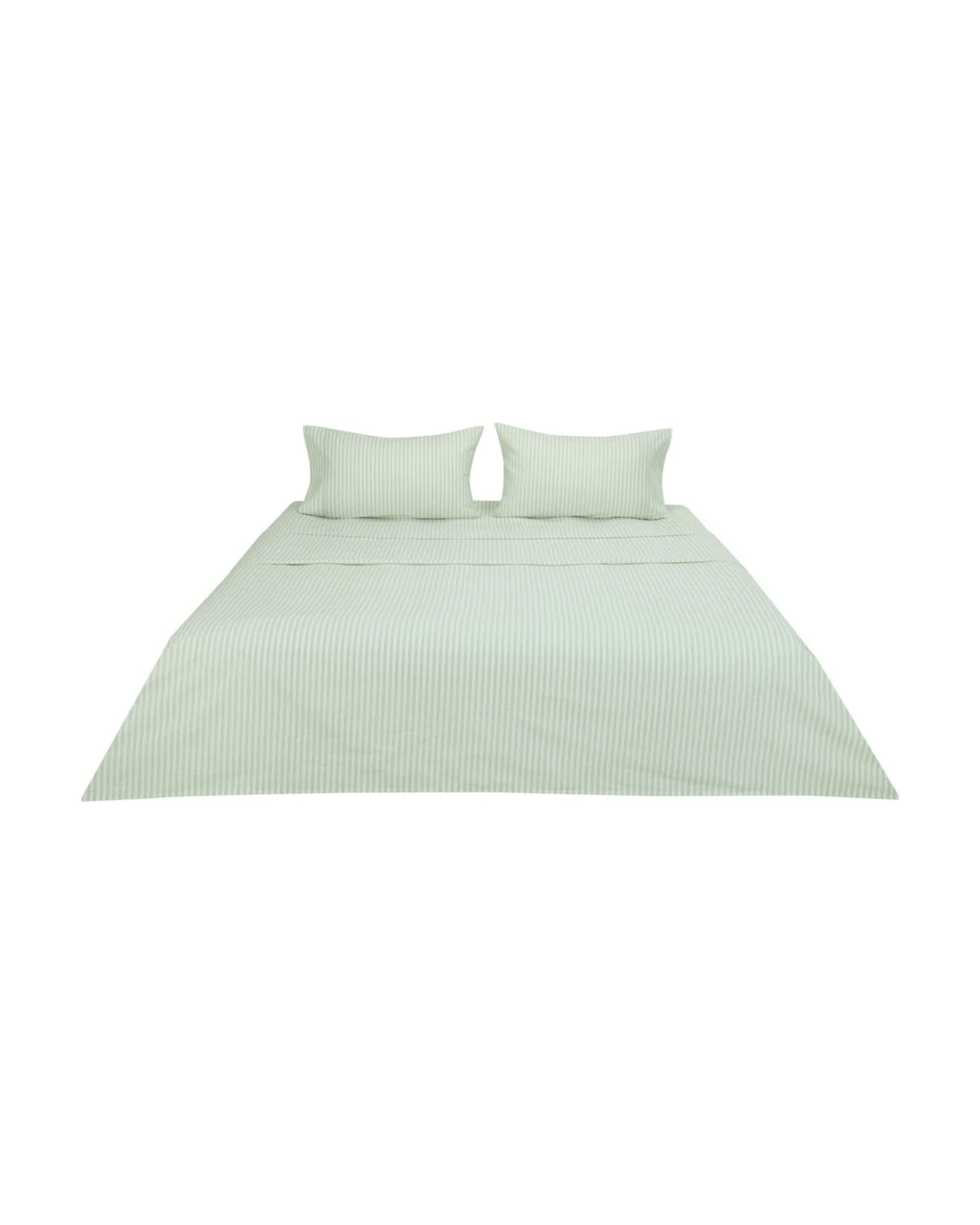 6 250 Thread Count Stripe Cotton Sheet Set - King Bed, Sage, 6 of 7