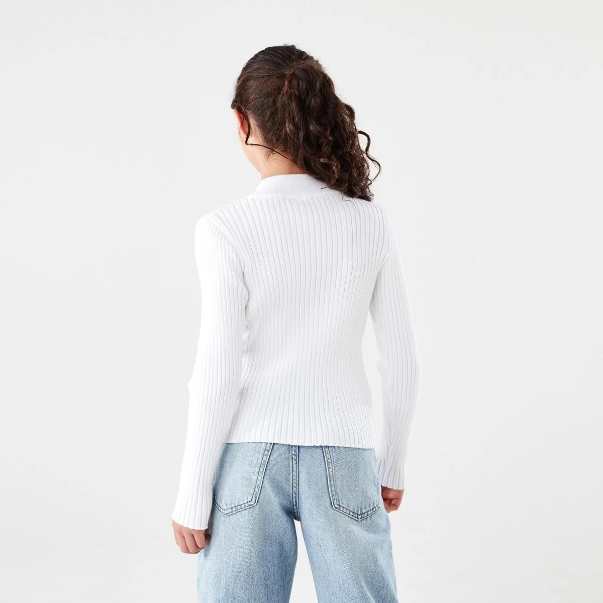2 Rib Zip Through Cardigan SNOW WHITE, 2 of 7