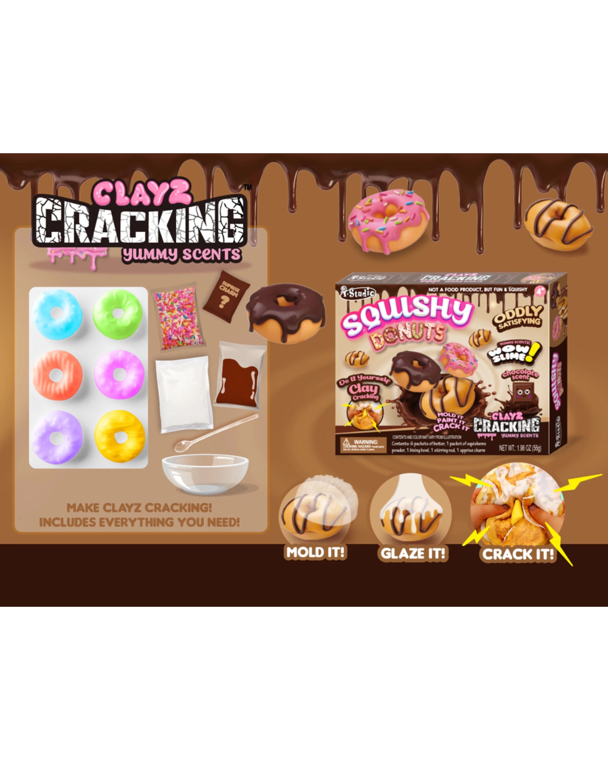 2 SQUISH SLIME Crack Me Up Donuts, 2 of 2