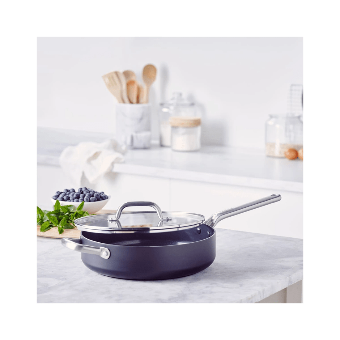 6 Greenpan Omega Series Covered Non Stick Skillet 28cm/4.24l Home Kitchen Cookware
 - Black, 6 of 9