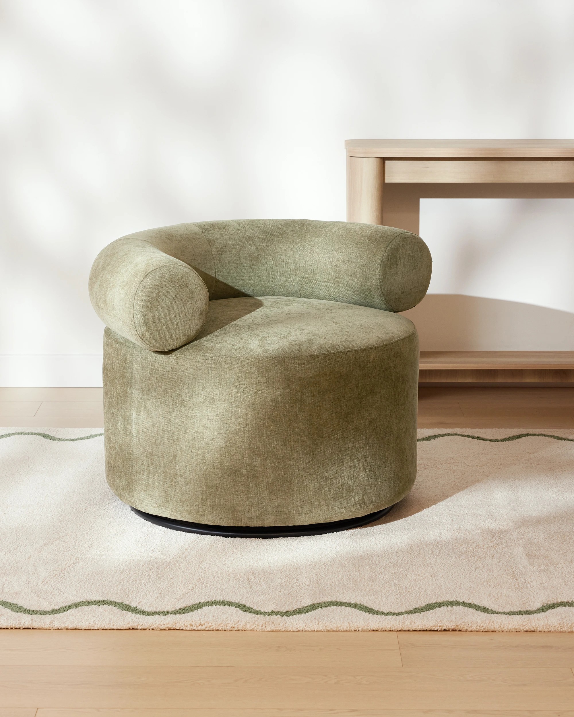 1 Halo Swivel Round Chair - Green, 1 of 9