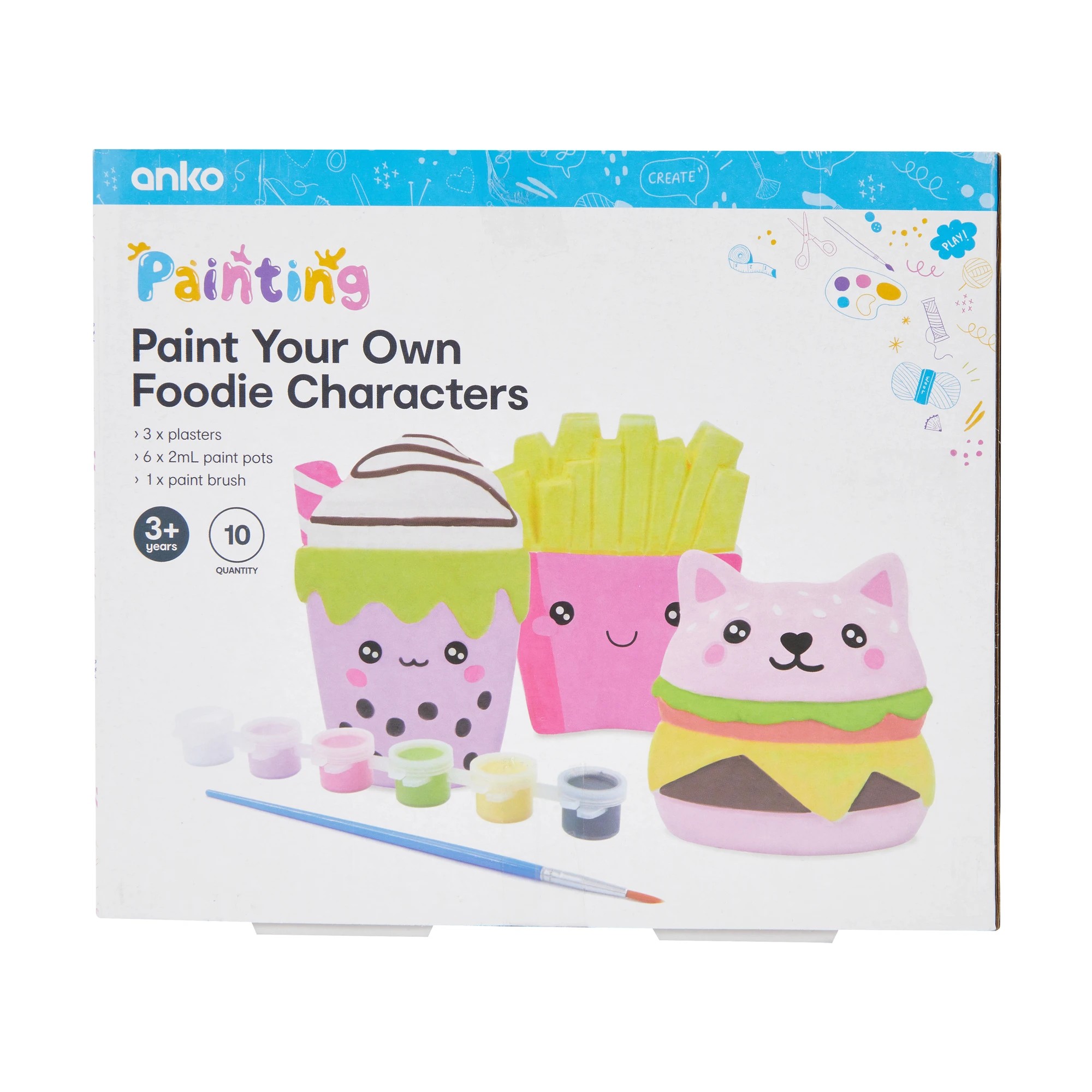 10 10 Piece Paint Your Own Foodie Characters, 10 of 10