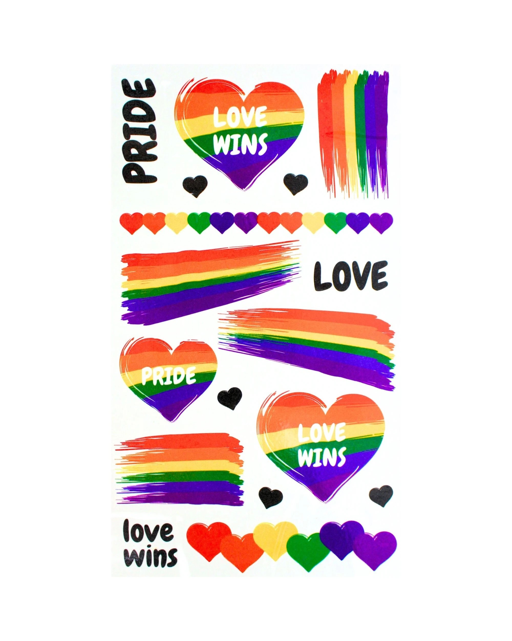 1 Partyrama Assorted Rainbow Pride Tattoos Pack of 12 - Multi, 1 of 3