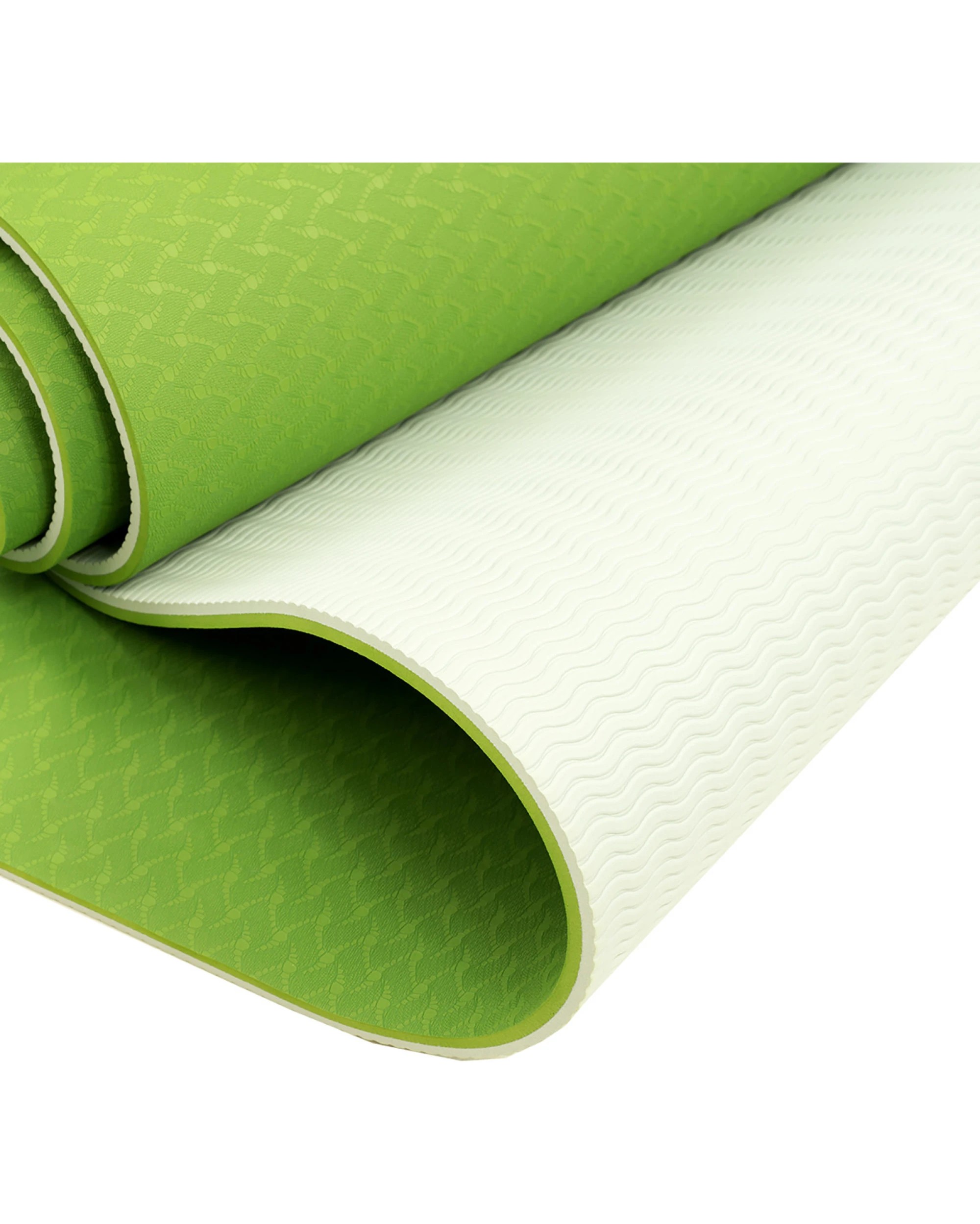 5 Powertrain 8mm Thick Yoga Exercise Mat Home Gym Pilates Fitness Dual Layer TPE - Green, 5 of 5