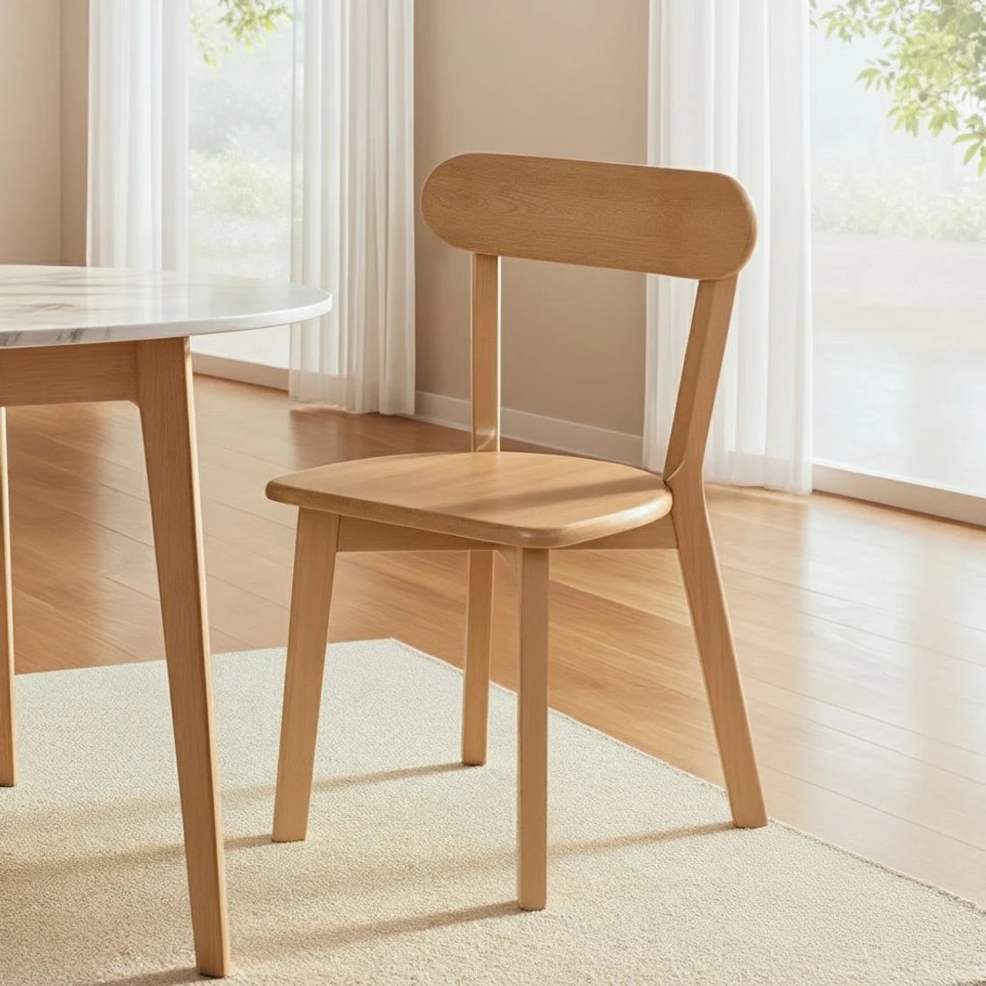 4 Artiss 2x Dining Chairs en Kitchen Accent Chair Cafe Lounge Rubber - Natural, 4 of 6