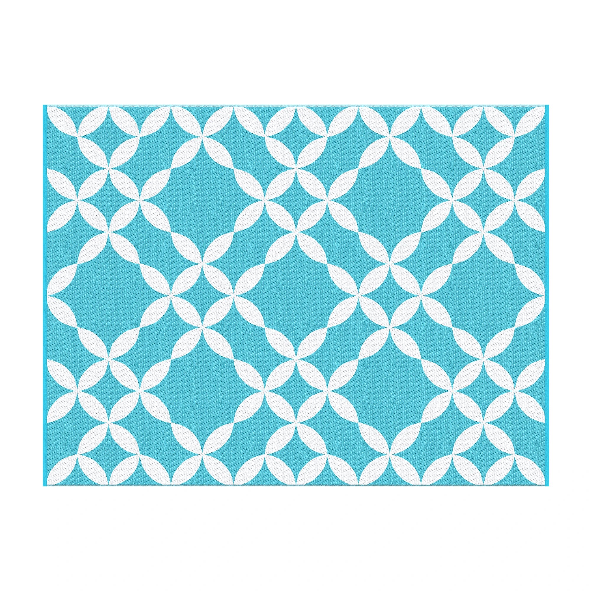 1 Gardeon Outdoor Rugs 274x366cm Large Carpet Reversible Area Mat PP Dual-Sided Patio Rug - Blue, 1 of 7