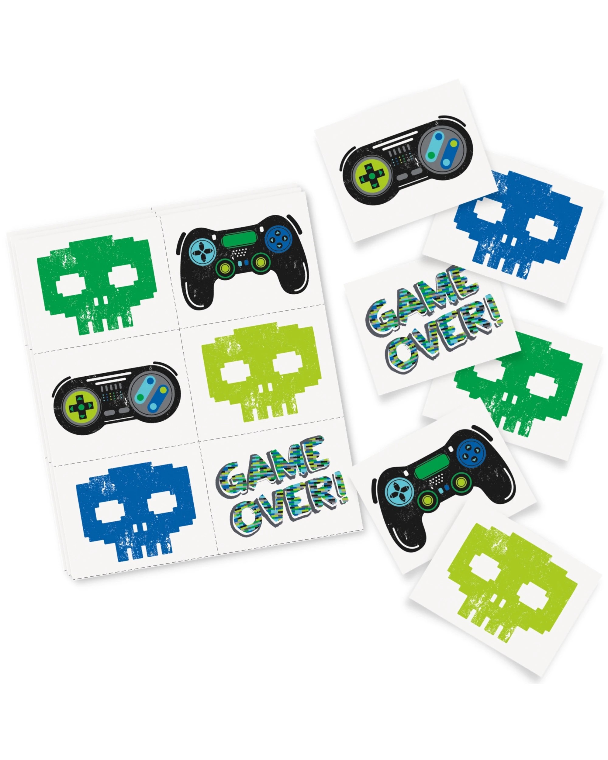 1 Unique Gamer Birthday Tattoos Pack of 24, 1 of 3