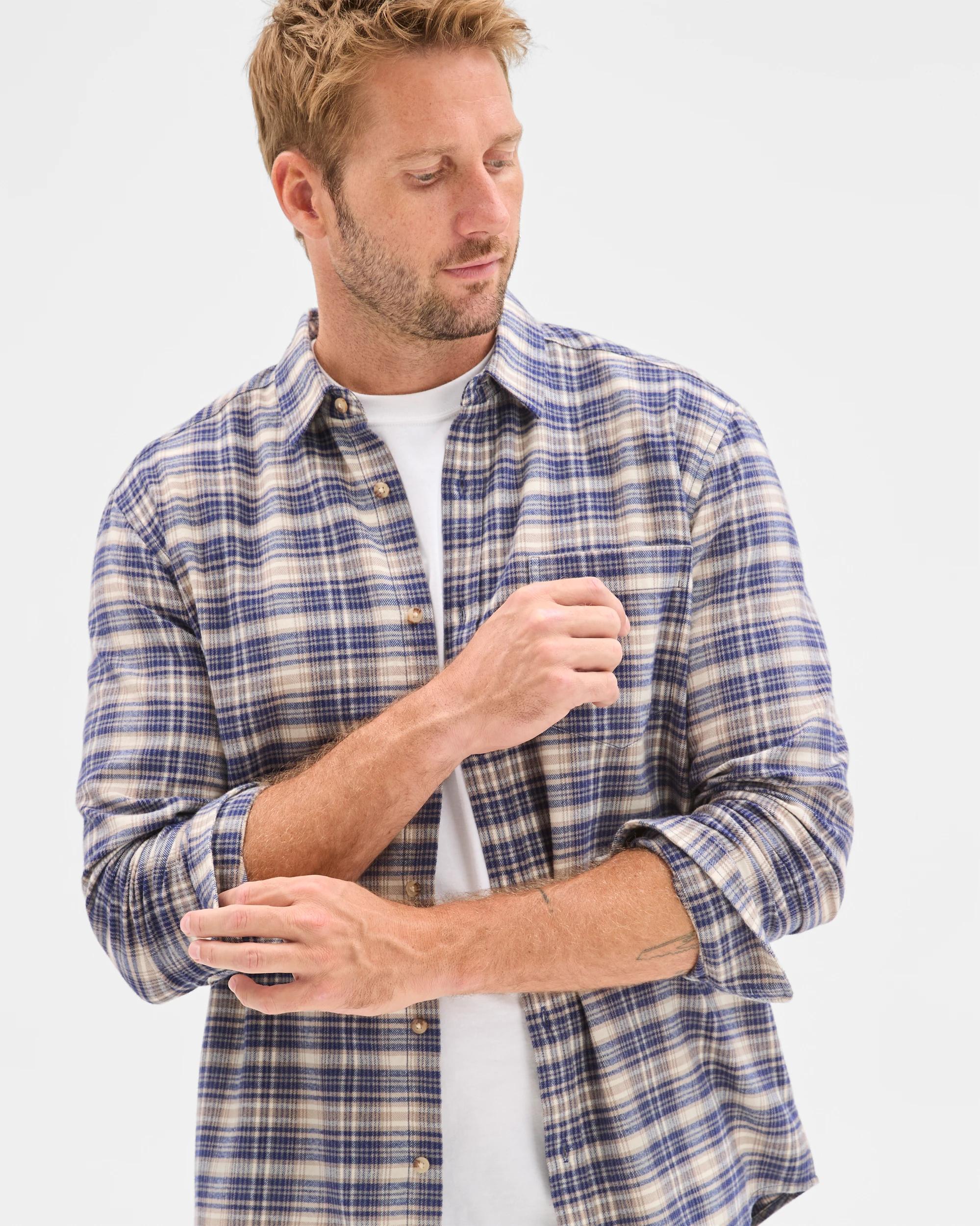 4 Target Australian Cotton Long Sleeve Flannelette Shirt ECRU, 4 of 6