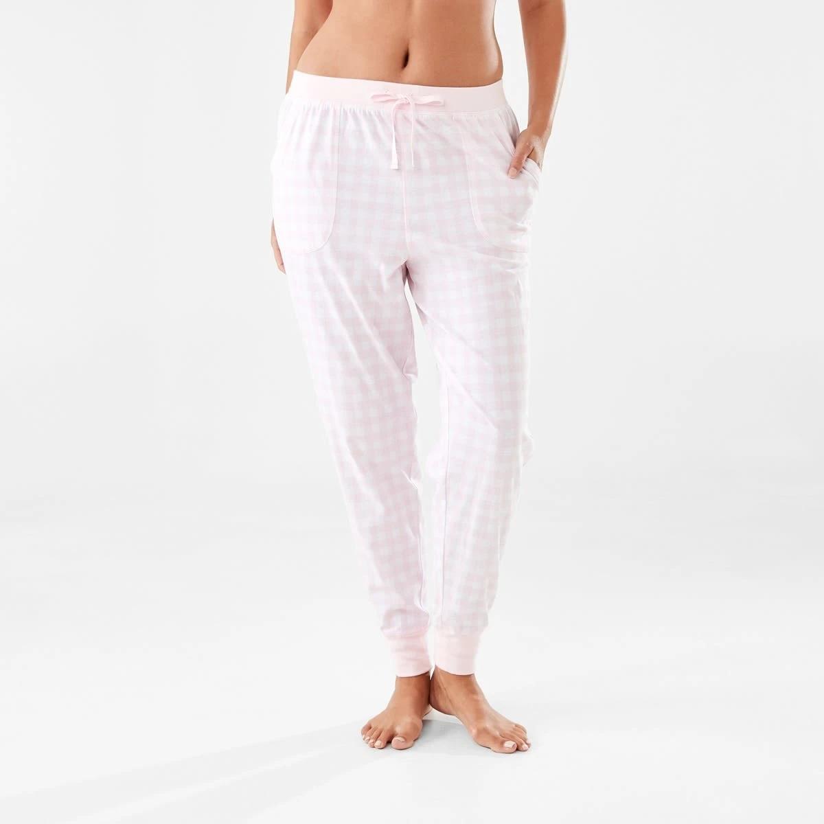 1 Printed Knit Cuffed Pants Gin Chk Pk, 1 of 5