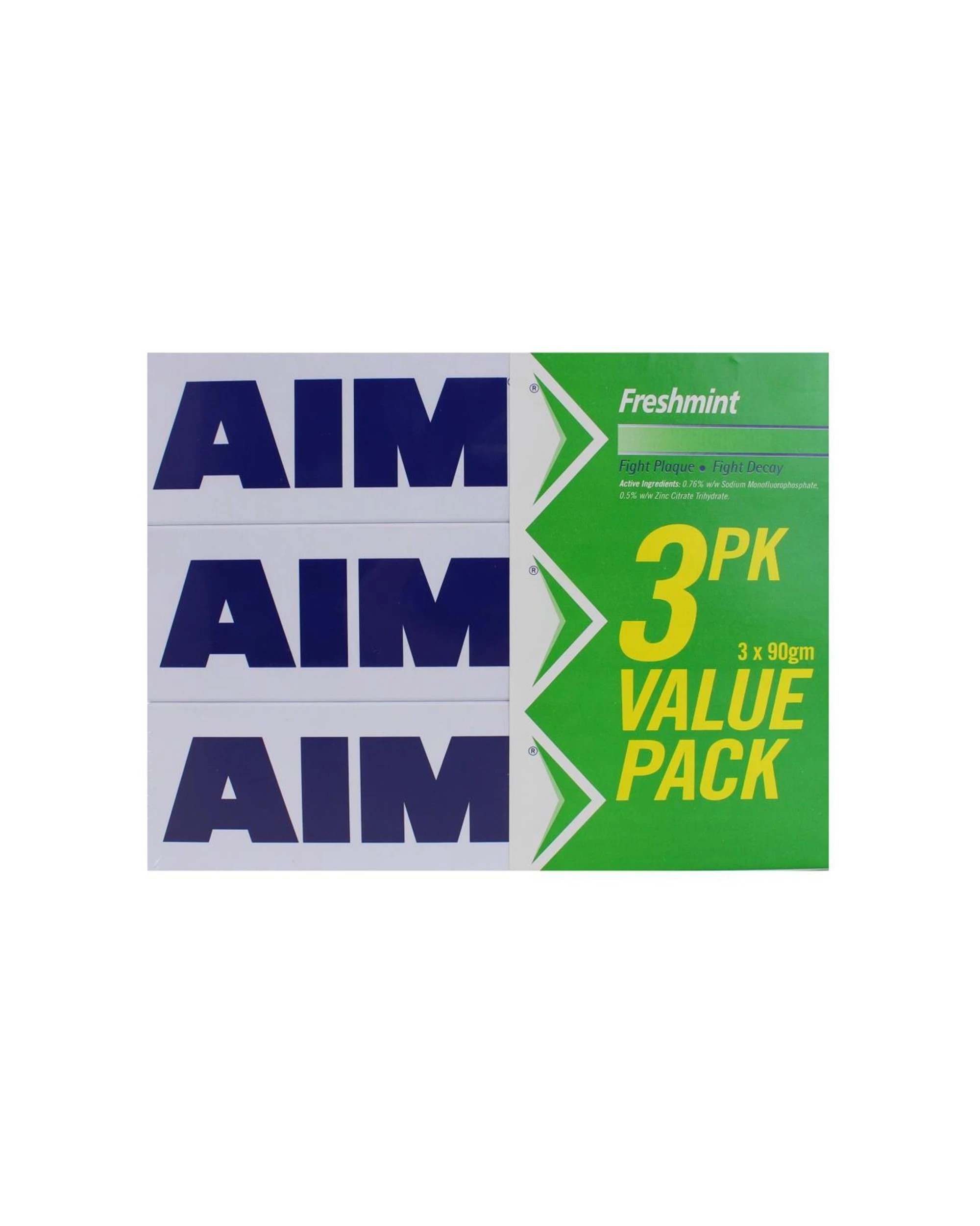 2 Aim 24pc Fluoride Toothpaste Tube Freshmint Dental Oral Care 90g - Multi, 2 of 3