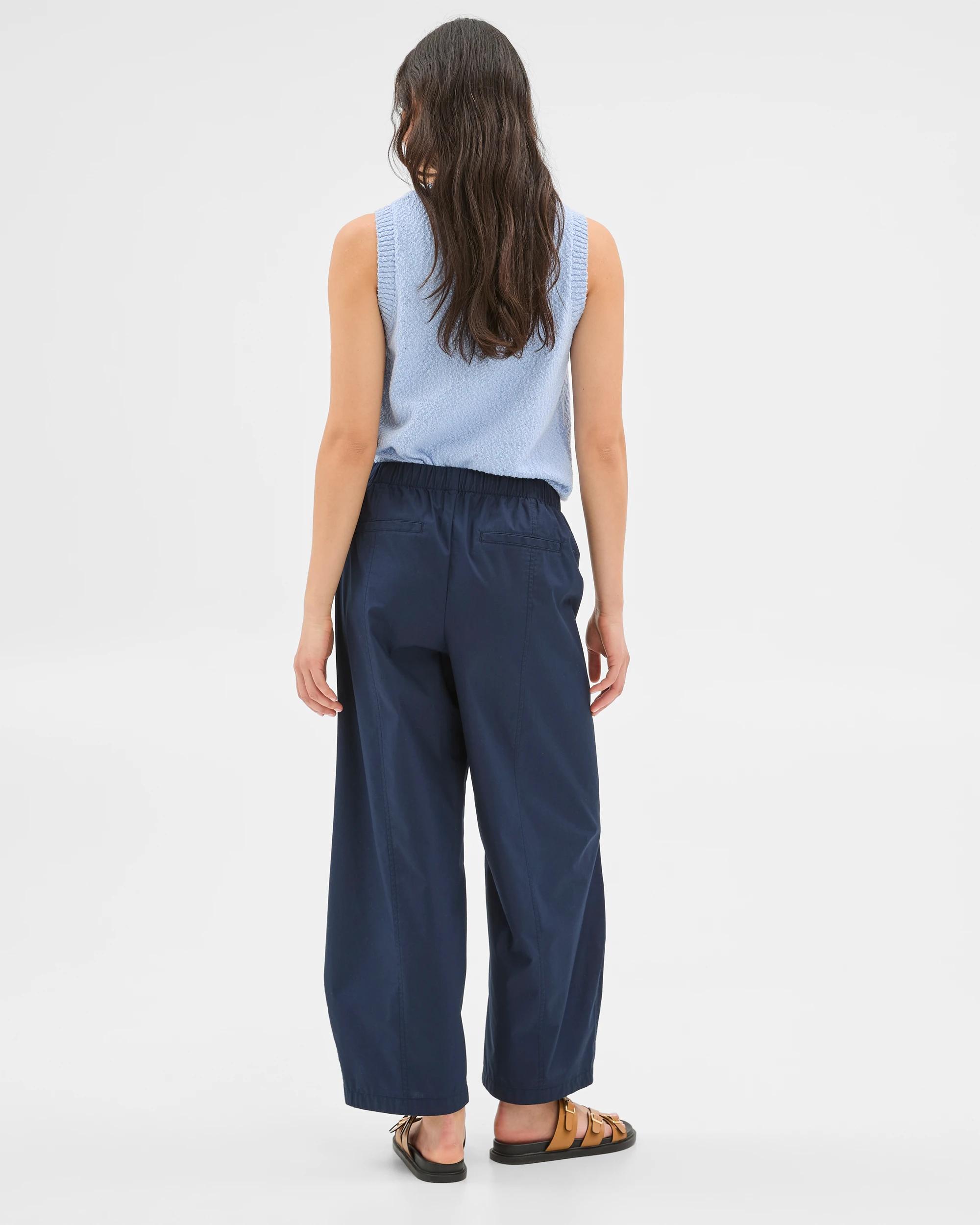 7 Target Australian Cotton Tie Waist Barrel Pants NAVY BLUE, 7 of 8